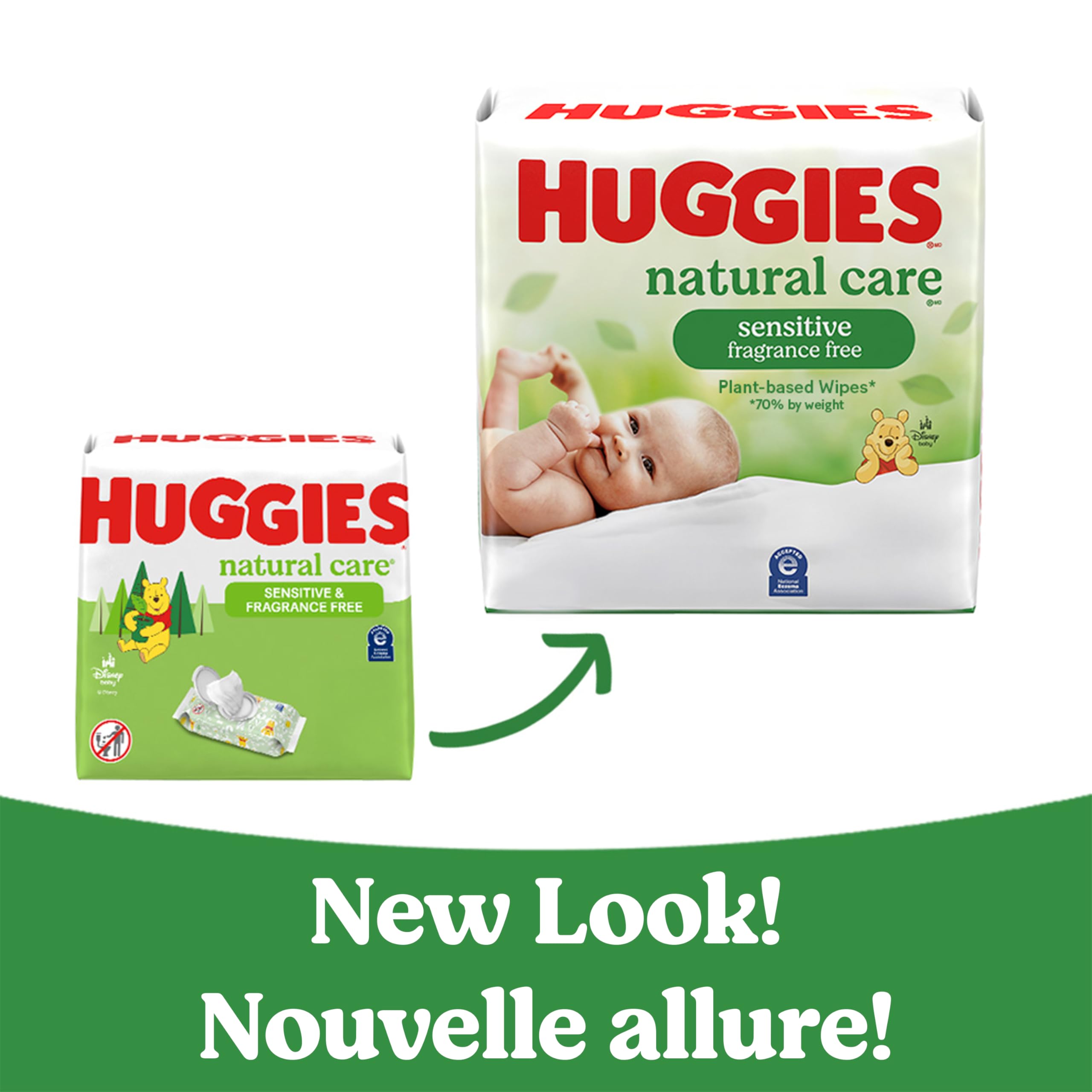 Huggies Natural Care Sensitive Baby Wipes, Unscented, Hypoallergenic, 99% Purified Water, 15 Flip-Top Packs (960 Wipes Total)