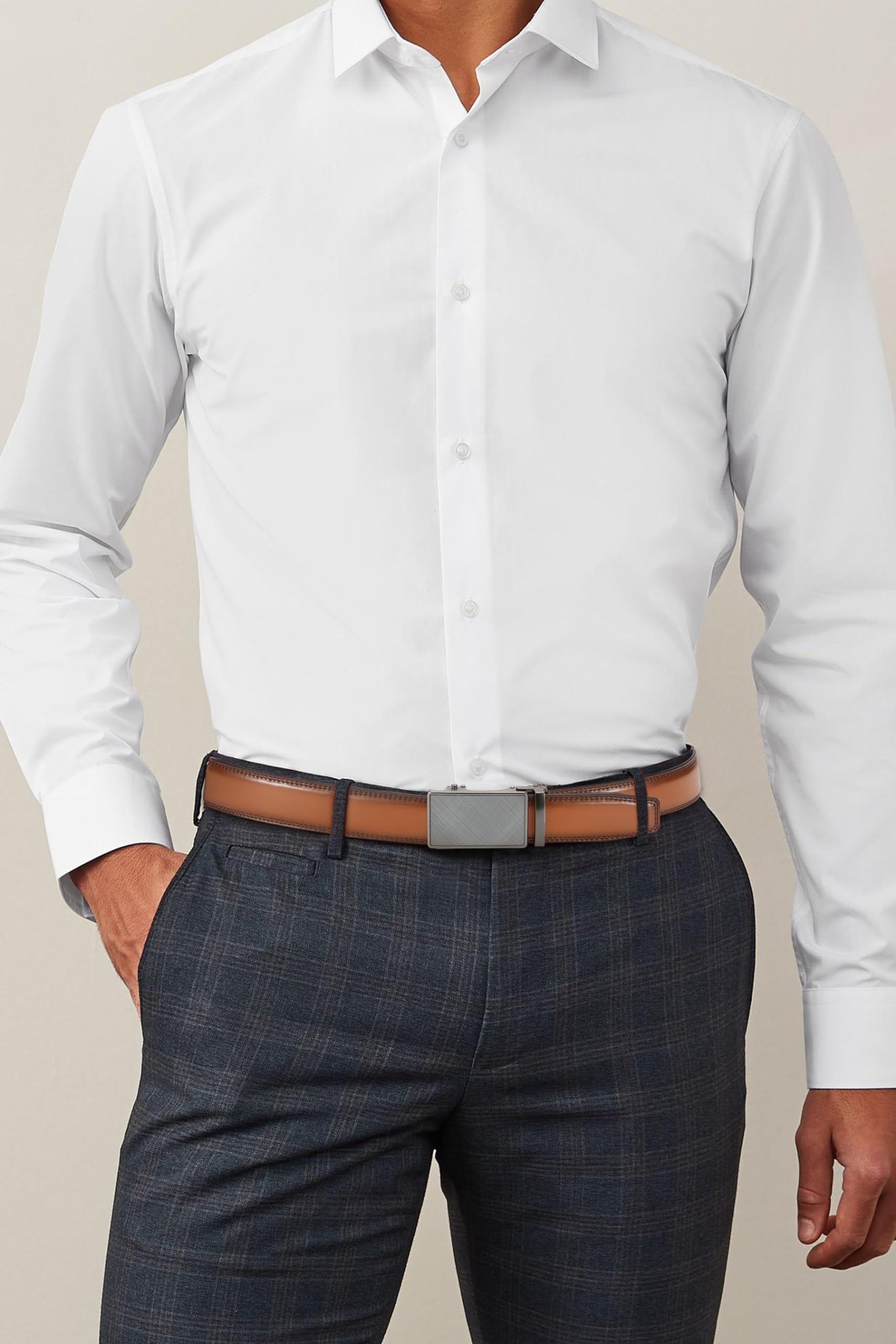 CHAOREN Ratchet Belts Men, 1 3/8" Mens Belts Leather for Dress, Micro Adjustable Fit Everywhere