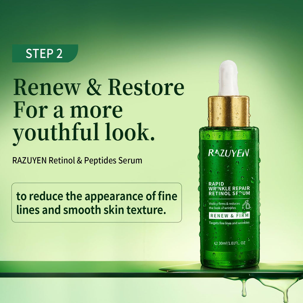 Sérum pour le visage en flacon vert avec compte-gouttes