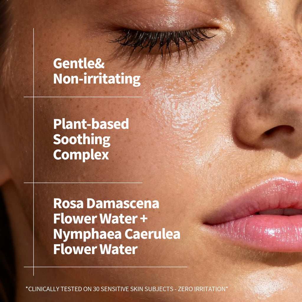 Peau du visage hydratée par le masque, joue et lèvre avec gel clair