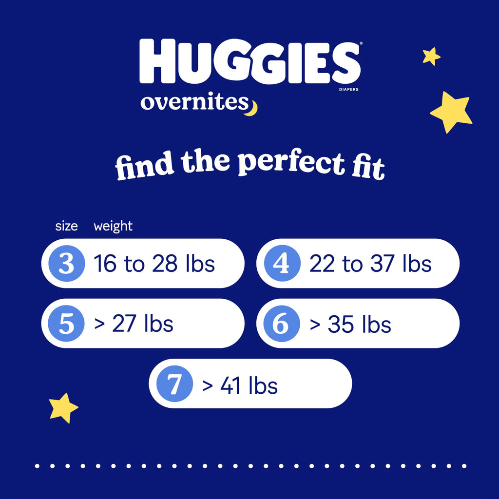 Huggies Overnites Size 4 Overnight Diapers (22-37 lbs), 58 Ct
