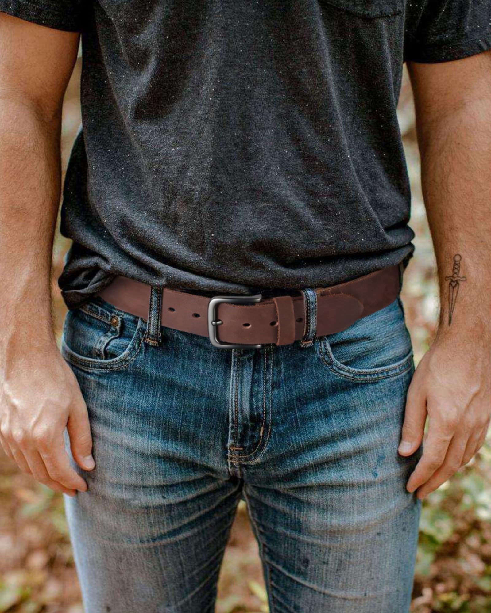 CHAOREN Belts Men - Full Grain Leather Belt for Jeans - Designed for Work Casual Occasion