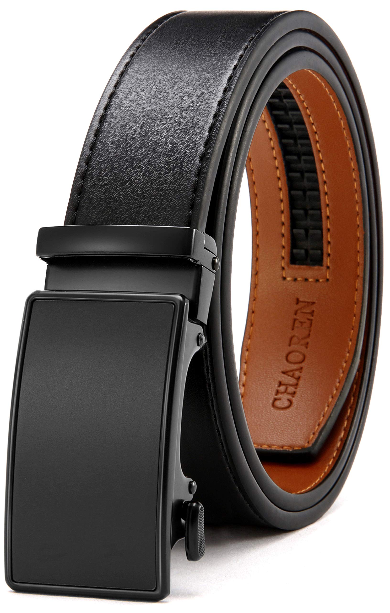 CHAOREN Ratchet Belts Men, 1 3/8" Mens Belts Leather for Dress, Micro Adjustable Fit Everywhere