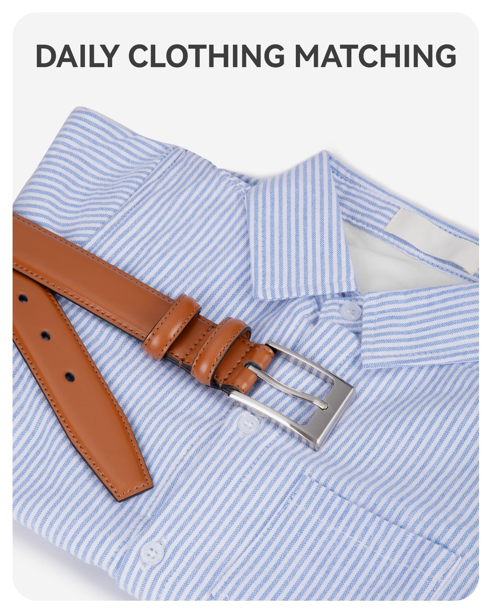 CHAOREN Kids Belt - 1 1/8" Leather Boys Belt for Dress - Perfect Companion to Youth Formal Outfit