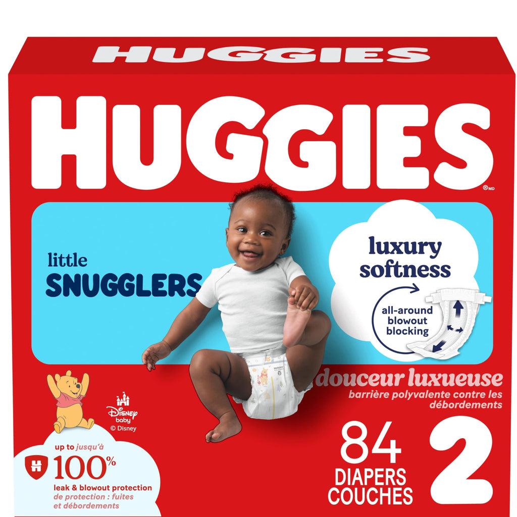HUGGIES Newborn Diapers - HUGGIES Little Snugglers Disposable Baby Diapers, 84ct, Giga Pack