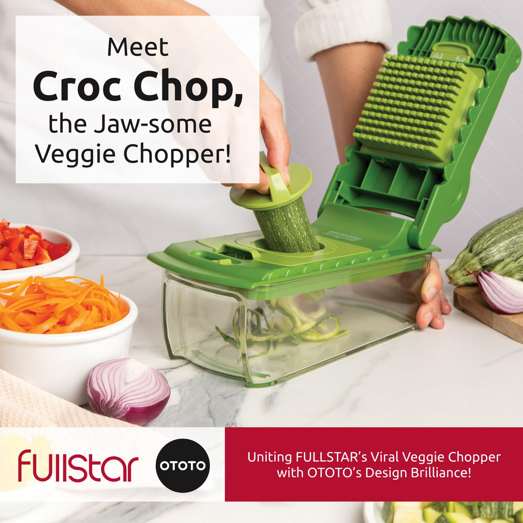 Fullstar Vegetable Chopper & Cutter - Slicer Dicer Spiralizer with Container for Food Veggie Onion Cucumber Tomato Salad Potato French Fry - Kitchen Essentials & Gadgets (PRO 4-in-1, White)