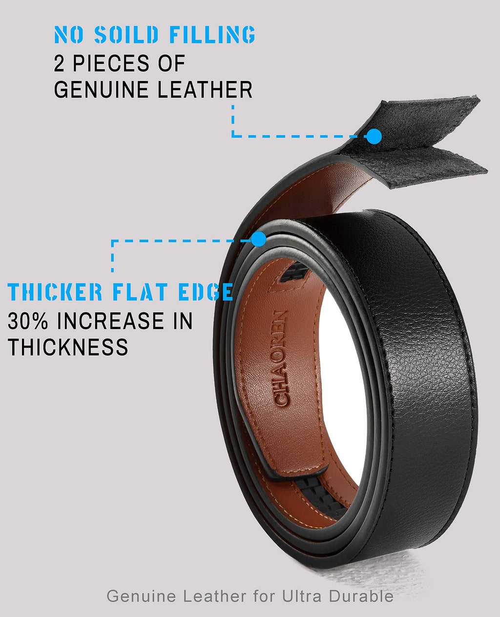 CHAOREN Ratchet Belts Men Buckley Belt, 1 1/4" Mens Belts Leather Dress Belt, Companion to Formal Suit