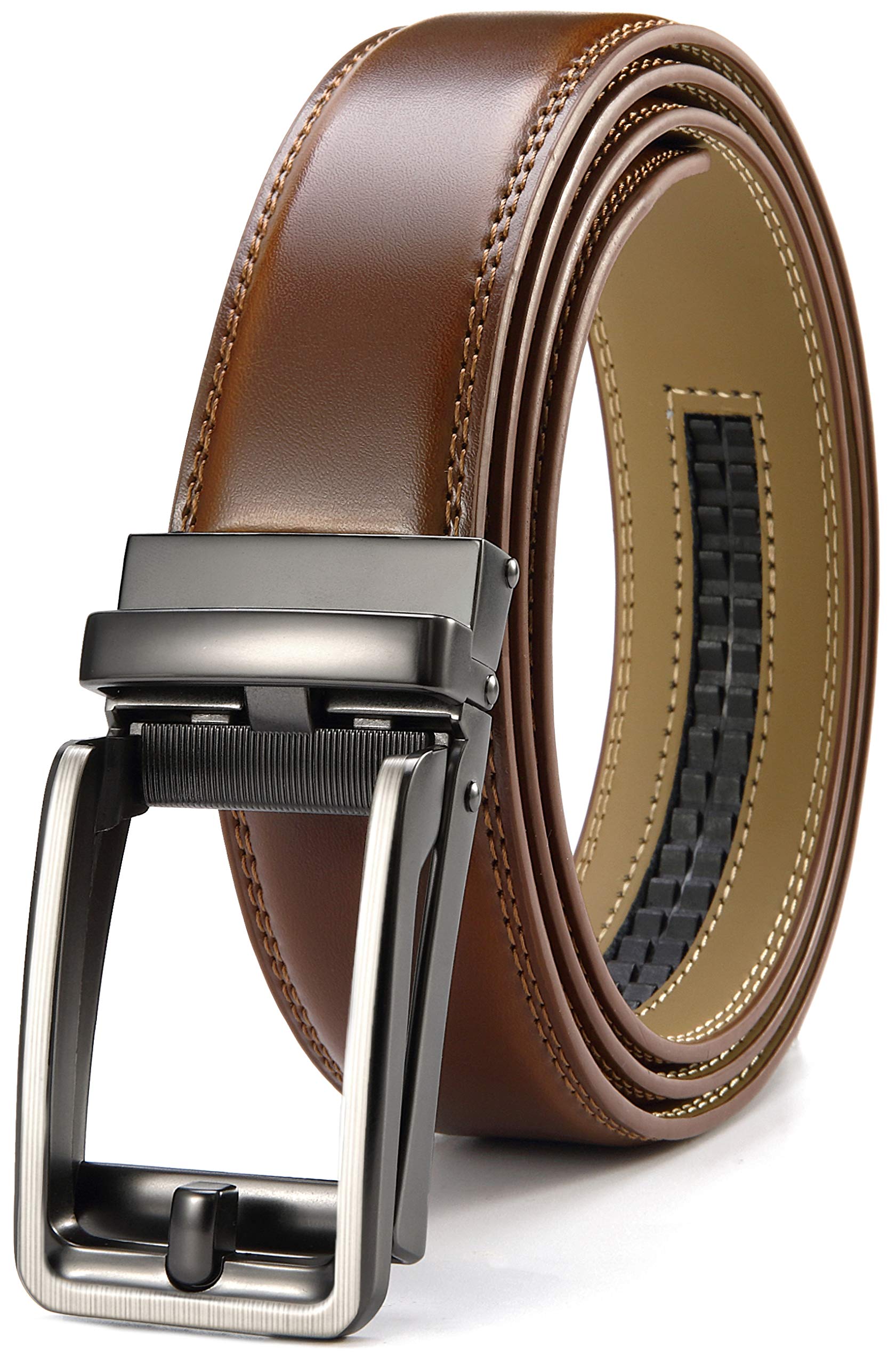 CHAOREN Ratchet Belts Men, 1 3/8" Mens Belts Leather Buckley Belt, Perfect Companion to Men's Oxfords