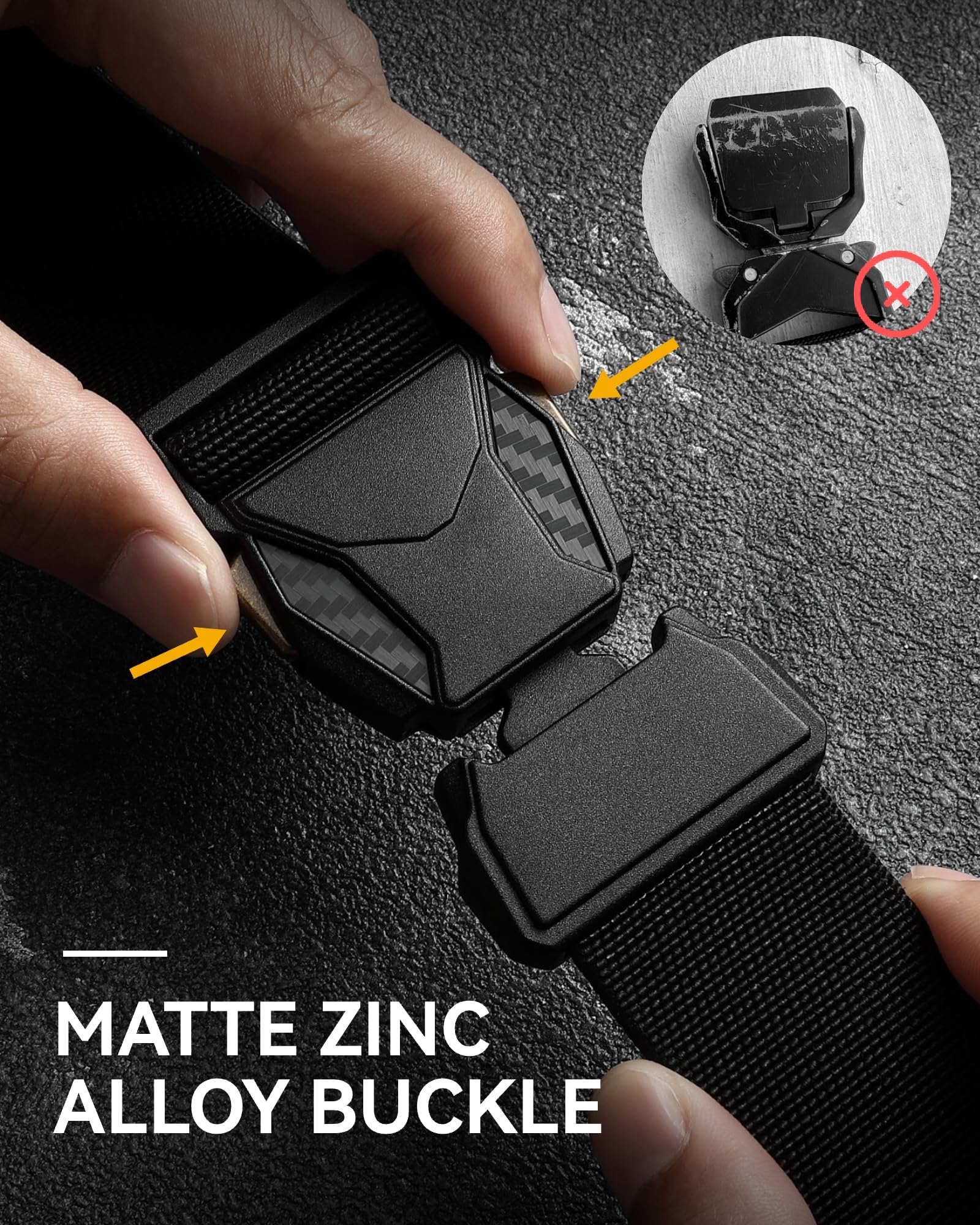 CHAOREN Tactical Belt Men - 1.5" Nylon Stretch Military Mens Belt - Quick Release for Work Heavy Duty