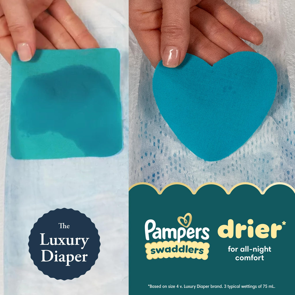 Pampers Swaddlers Diapers, Size 4 (15-34 lbs), 150 Count, Absorbent, Keeps Baby Dry and Comfortable, Skin Safe Disposable Baby Diaper