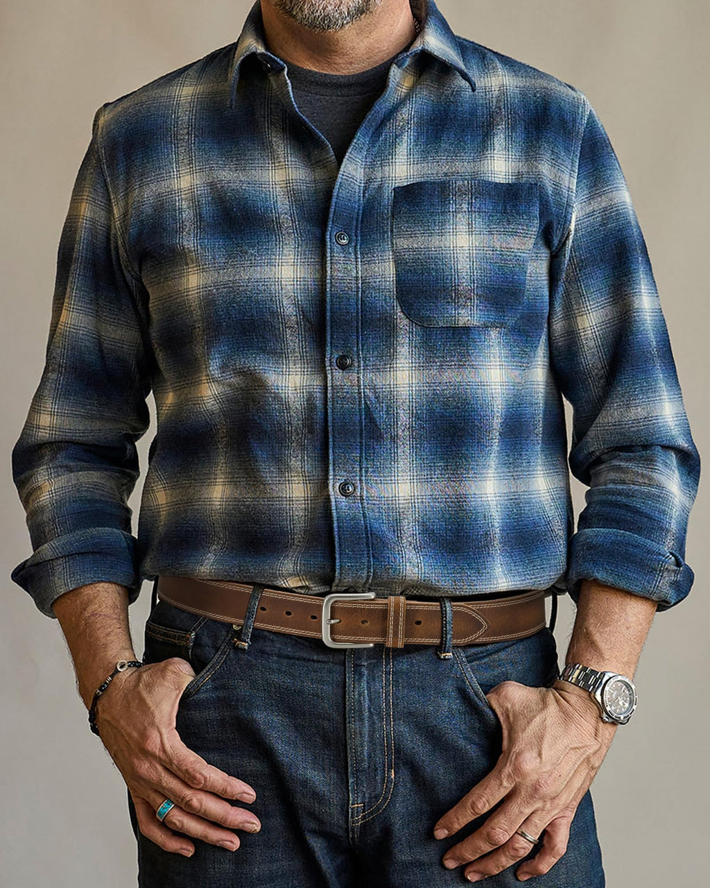 CHAOREN Belts Men - Full Grain Leather Belt for Jeans - Designed for Work Casual Occasion