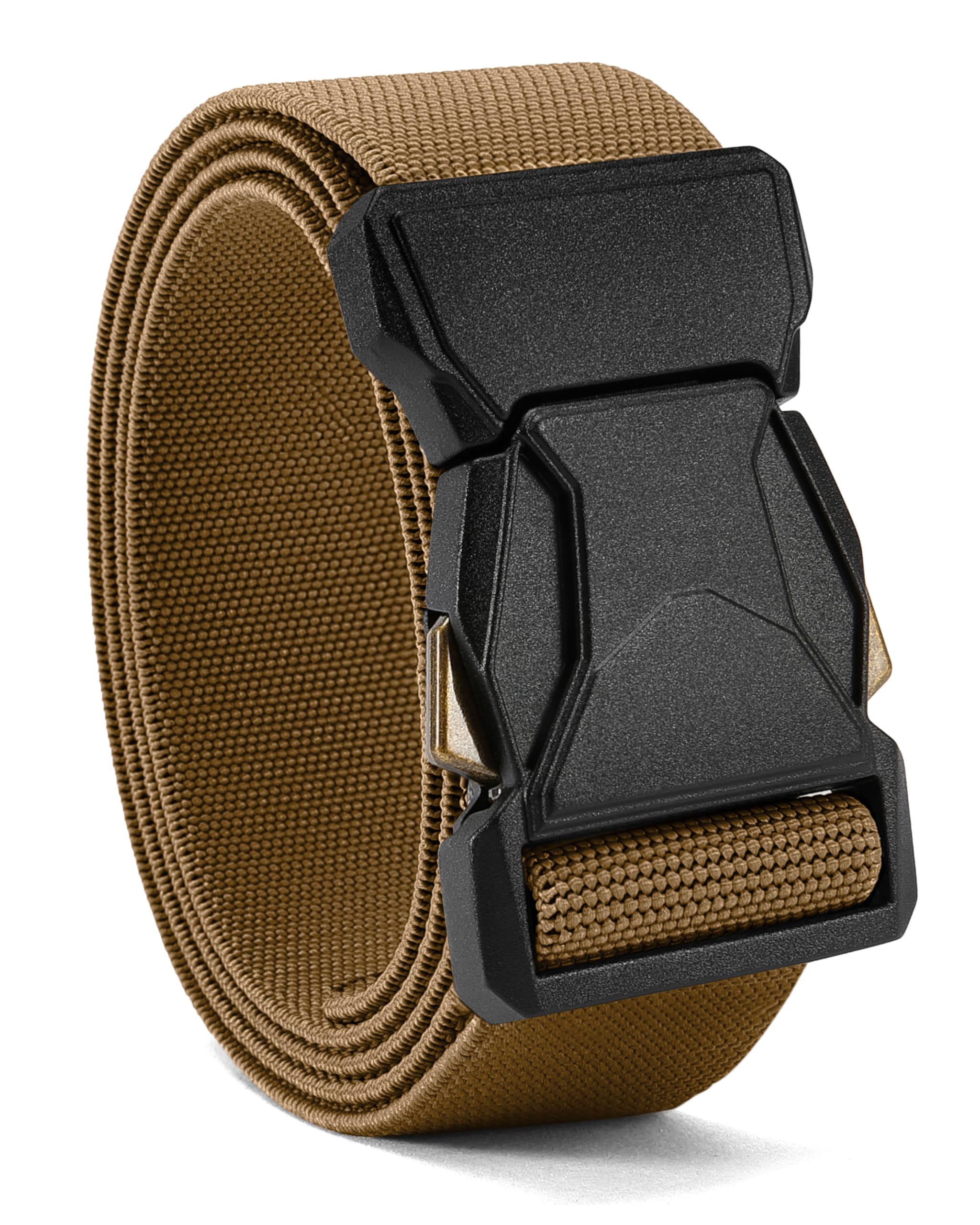 CHAOREN Tactical Belt Men - 1.5" Nylon Stretch Military Mens Belt - Quick Release for Work Heavy Duty