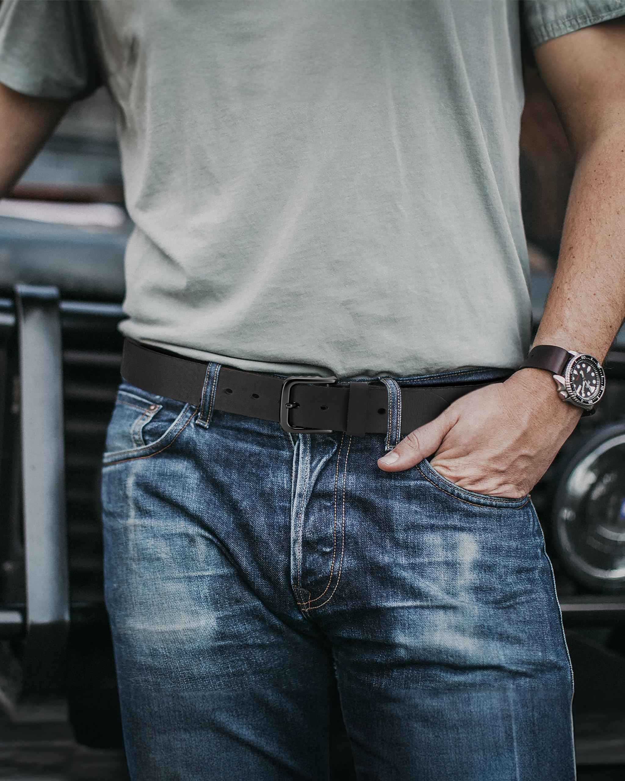 CHAOREN Belts Men - Full Grain Leather Belt for Jeans - Designed for Work Casual Occasion