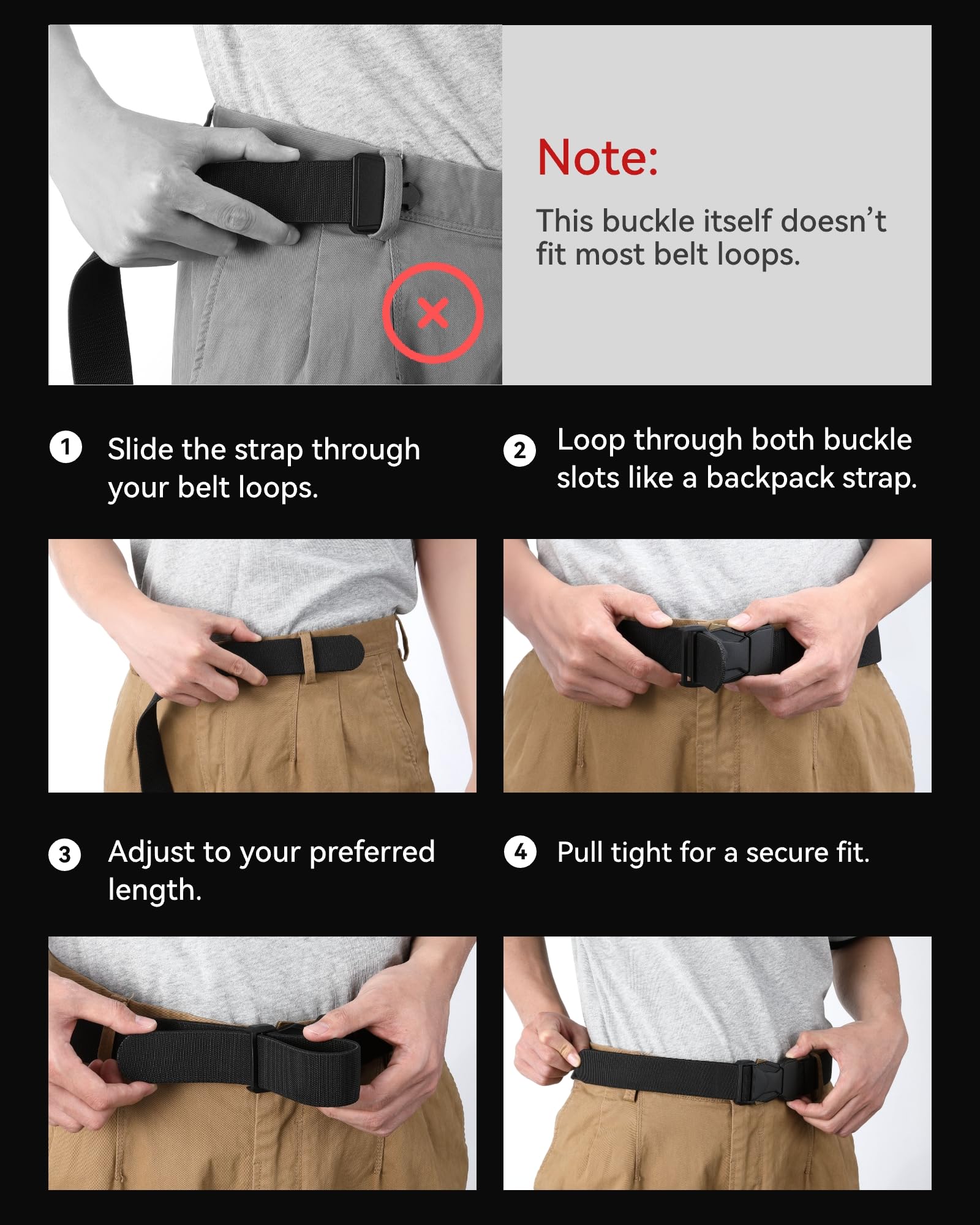 CHAOREN Tactical Belt Men - 1.5" Nylon Stretch Military Mens Belt - Quick Release for Work Heavy Duty