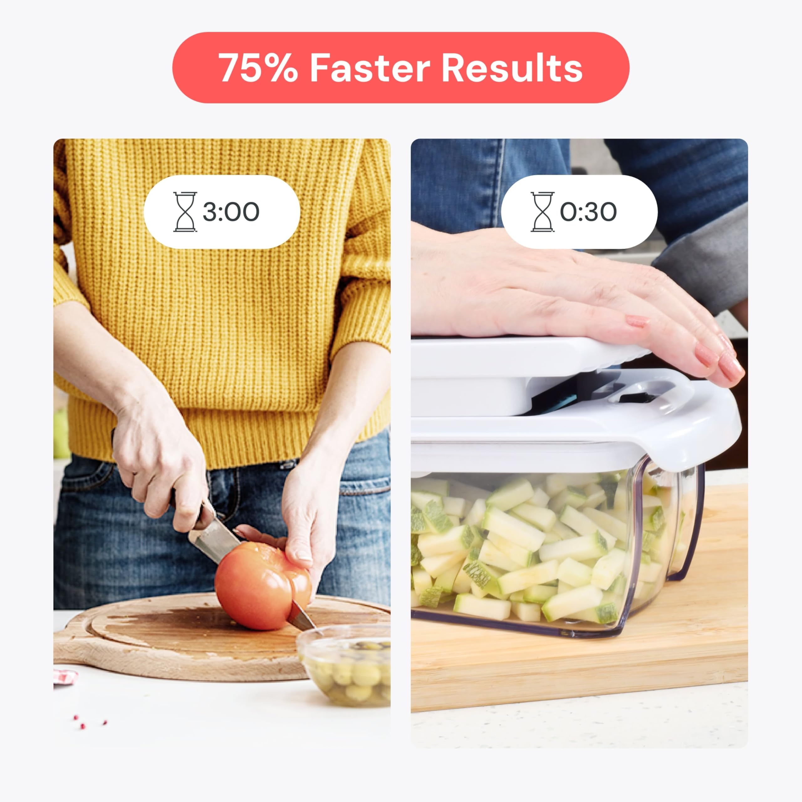Fullstar Vegetable Chopper & Mandoline Slicer - Julienne Cutter Dicer Grater for Food Veggie Onion Cucumber Tomato Salad Potato Cheese - Kitchen Essentials & Gadgets (Compact 6-in-1, White)