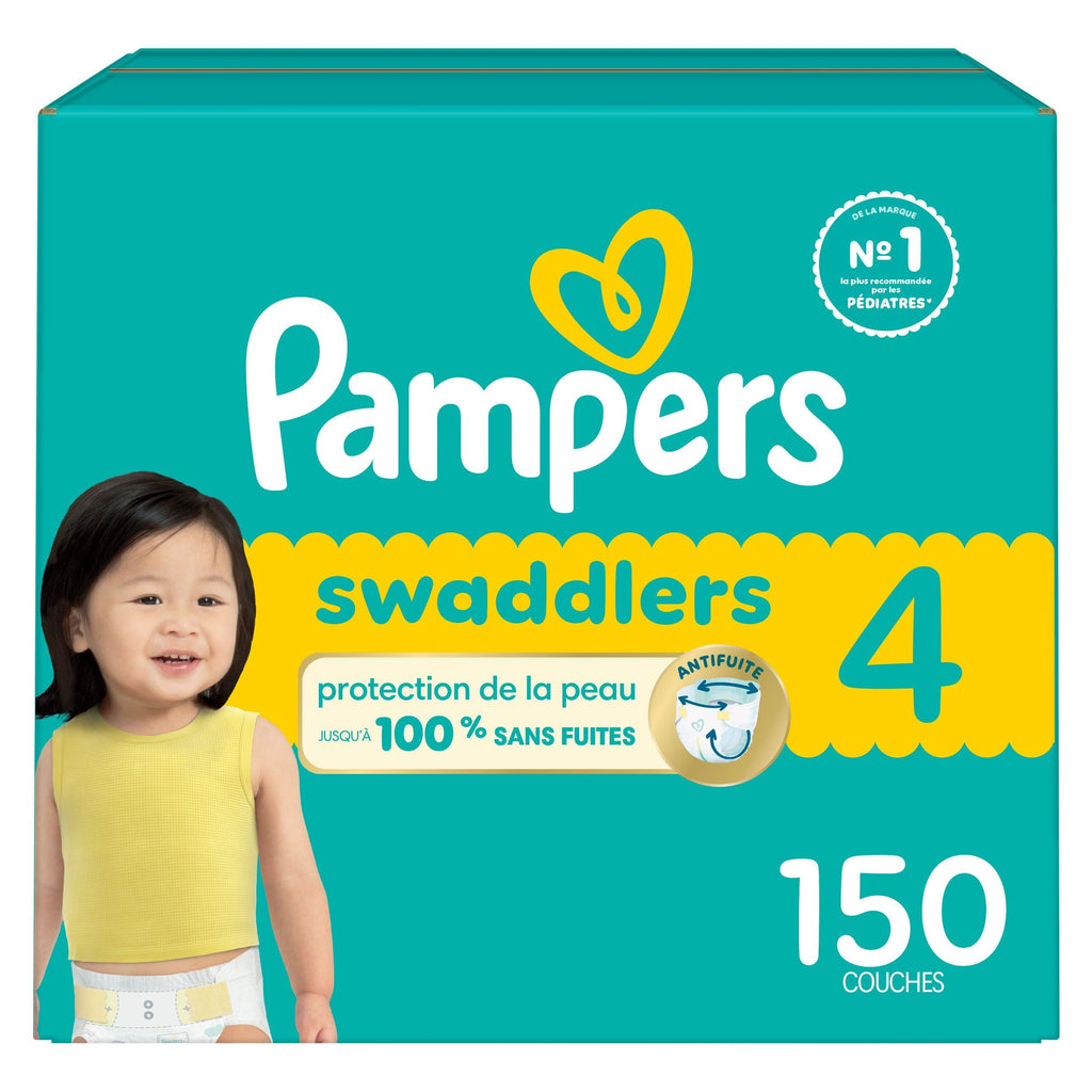 Pampers Swaddlers Diapers, Size 4 (15-34 lbs), 150 Count, Absorbent, Keeps Baby Dry and Comfortable, Skin Safe Disposable Baby Diaper