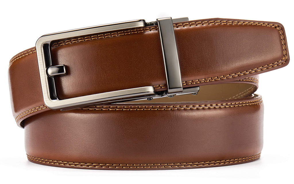 CHAOREN Ratchet Belts Men, 1 3/8" Mens Belts Leather Buckley Belt, Perfect Companion to Men's Oxfords