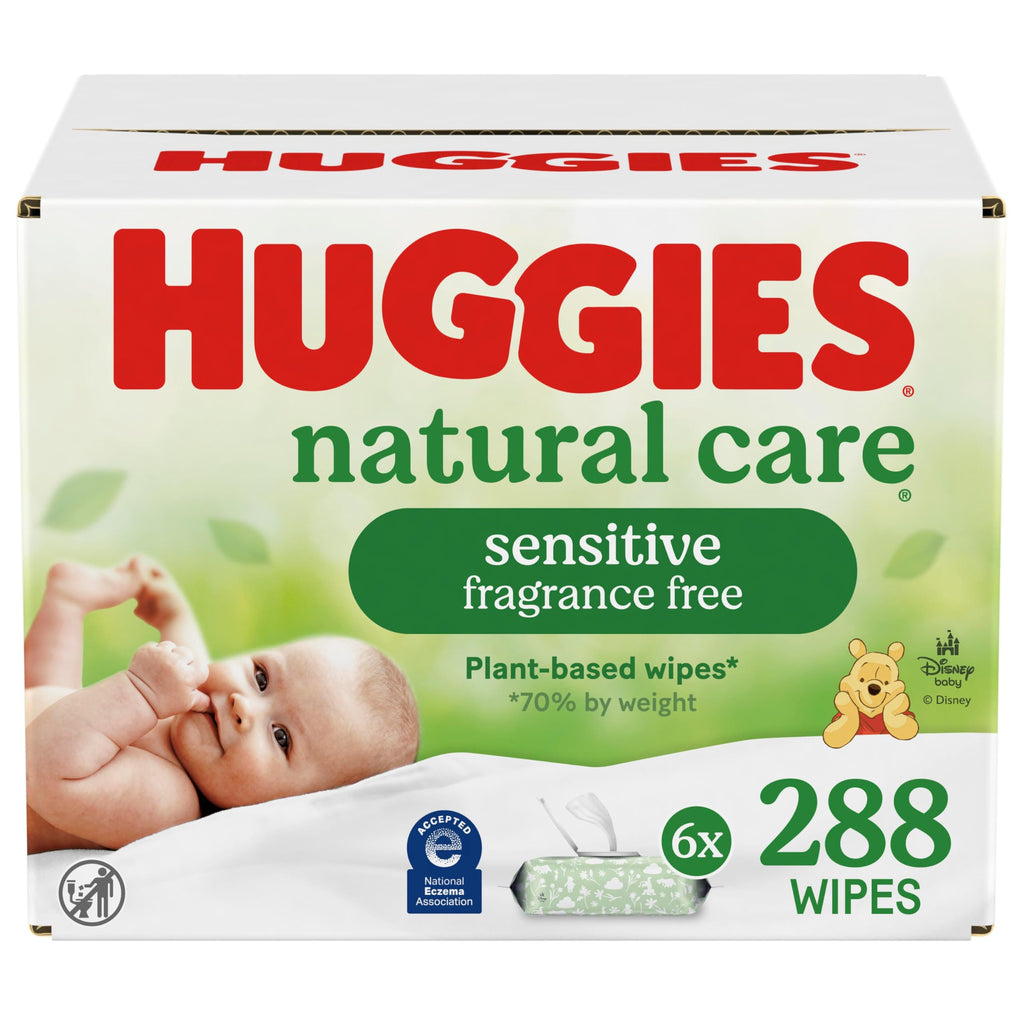 Huggies Natural Care Sensitive Baby Wipes, Unscented, Hypoallergenic, 99% Purified Water, 15 Flip-Top Packs (960 Wipes Total)