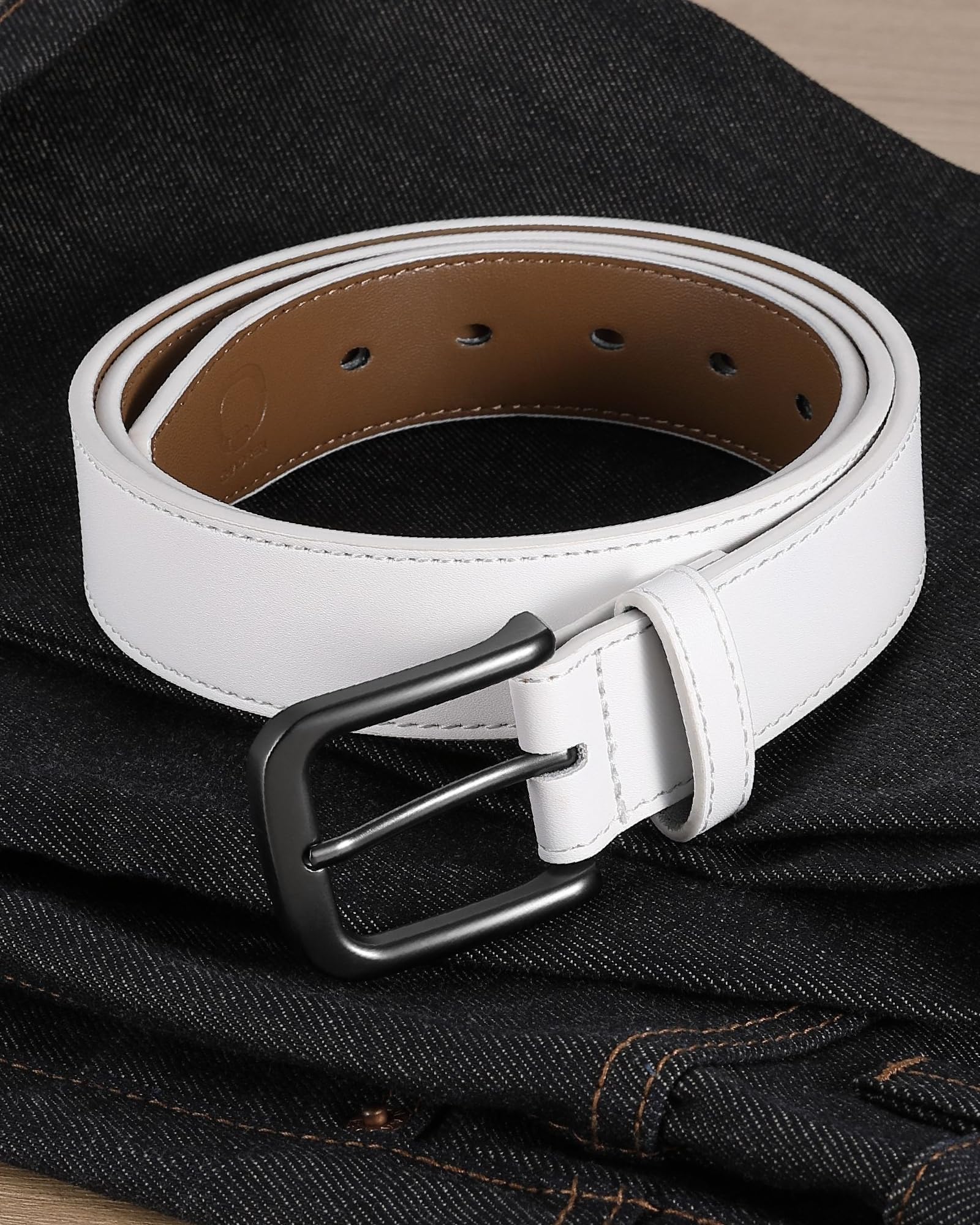 CHAOREN Mens Belts Leather - 35mm Genuine Leather Belts for Men - Ideal Match for Casual Jeans