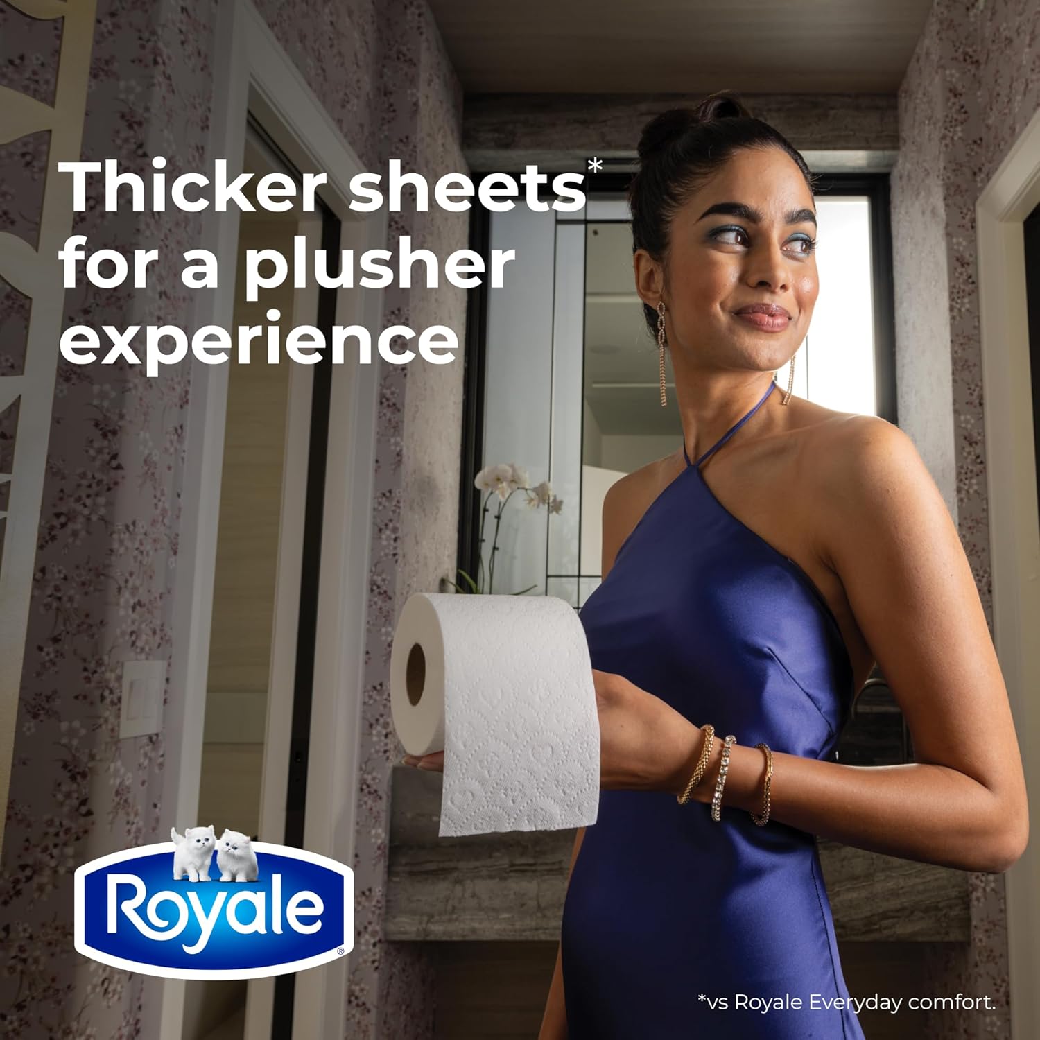 Royale Velour Toilet Paper, 12 Equal 24 Rolls, 142 Bathroom Tissues per roll