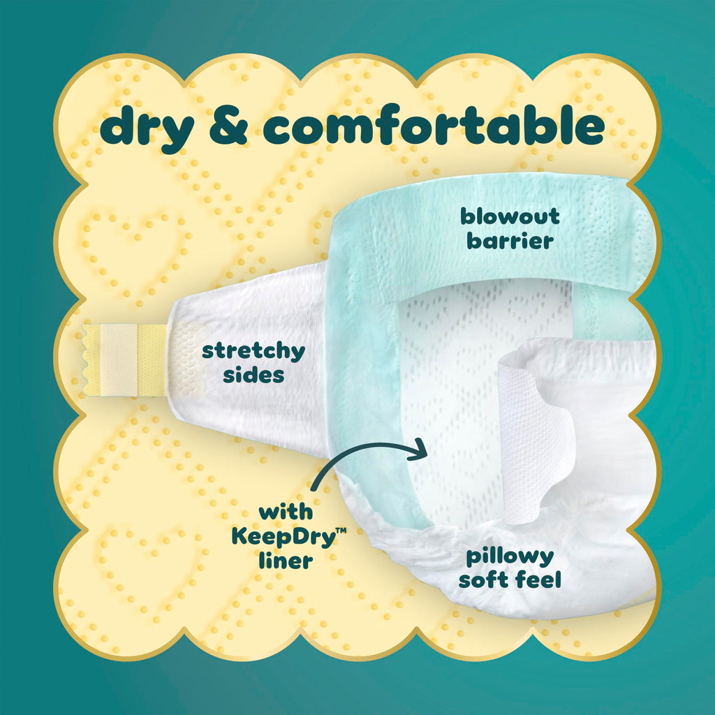 Pampers Swaddlers Diapers, Size 4 (15-34 lbs), 150 Count, Absorbent, Keeps Baby Dry and Comfortable, Skin Safe Disposable Baby Diaper