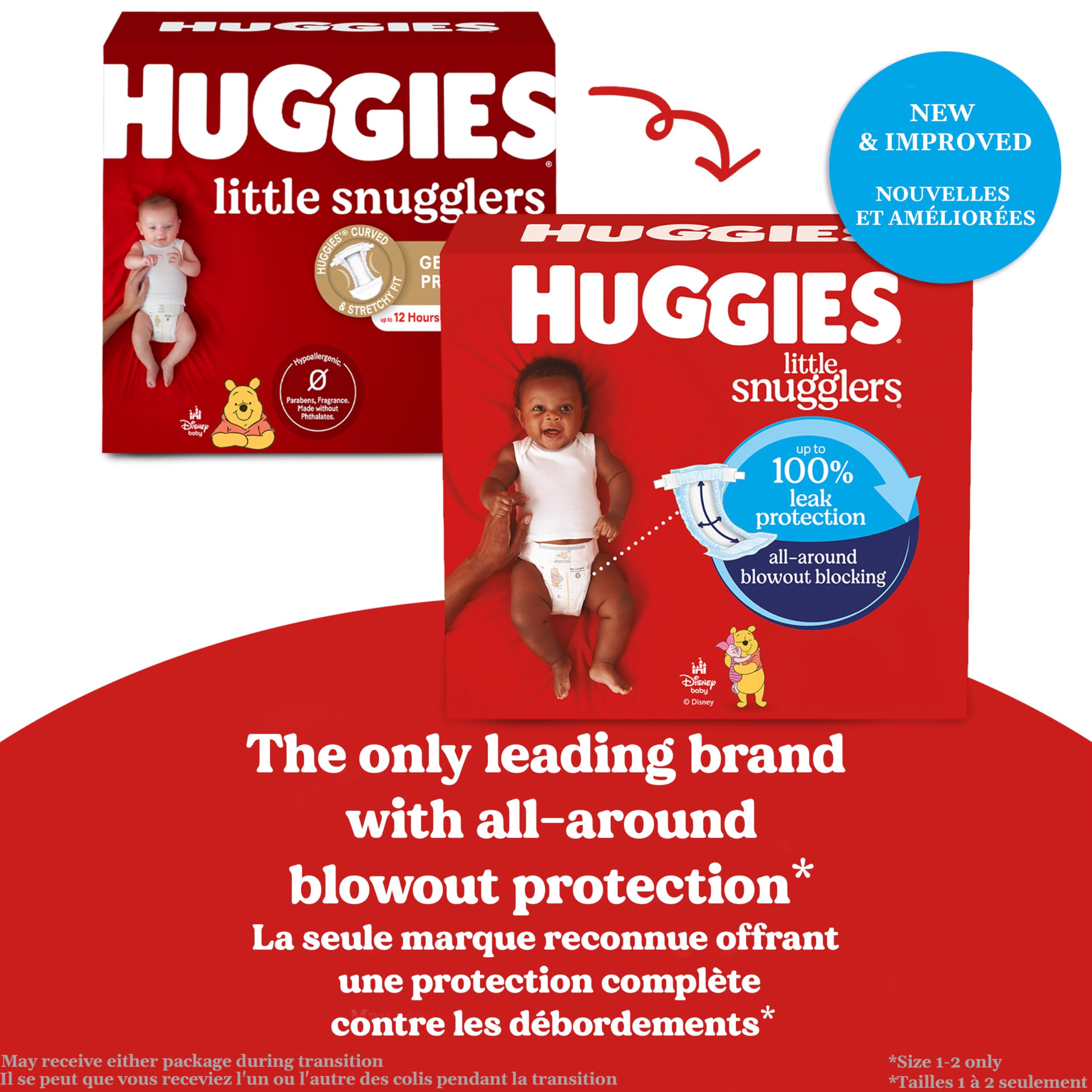 HUGGIES Newborn Diapers - HUGGIES Little Snugglers Disposable Baby Diapers, 84ct, Giga Pack