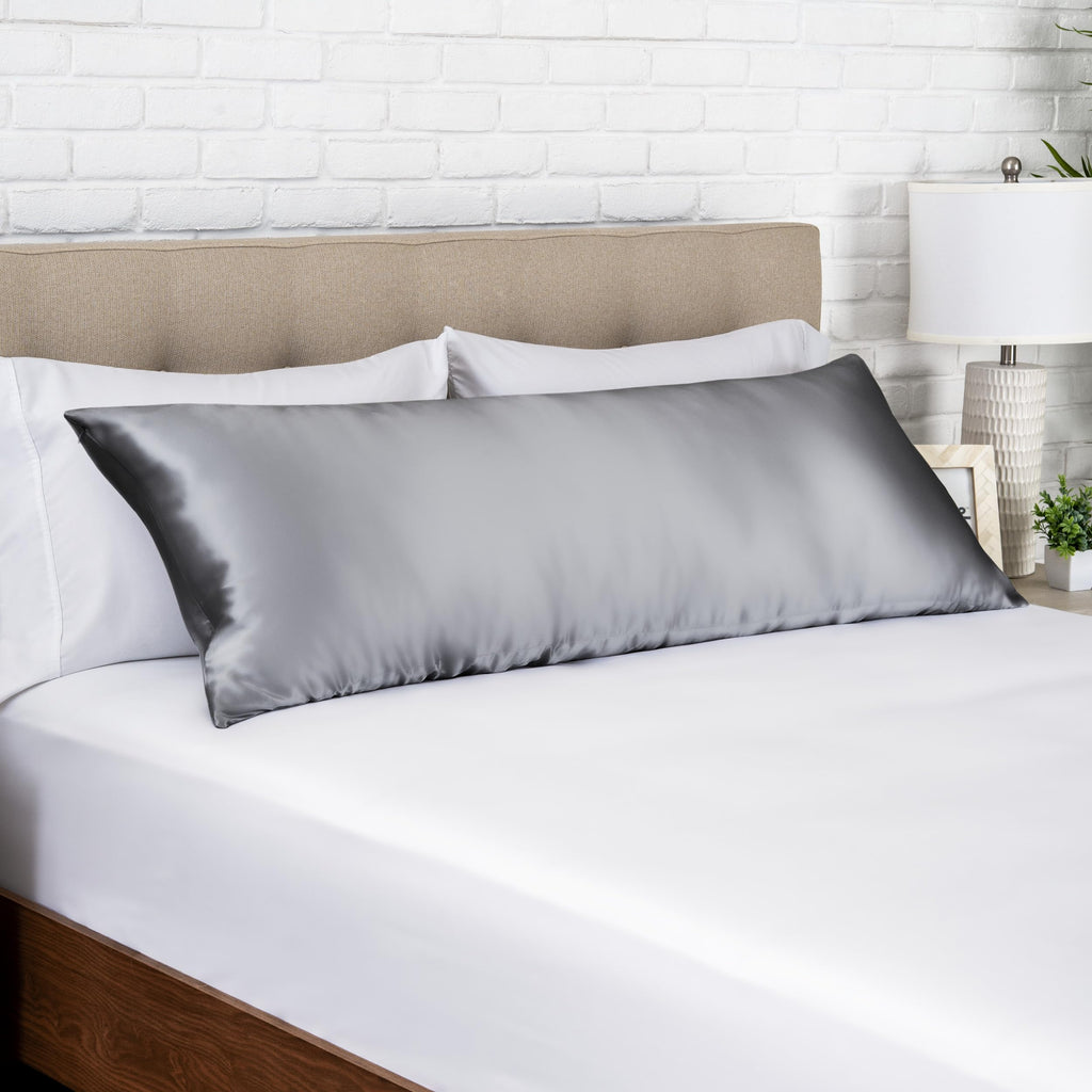 Bare Home 100% Mulberry Silk Pillowcase for Hair and Skin - Ultra Premium 6A Grade 19 Momme Silk Pillow Case - Hidden Zipper - Breathable Cooling Pillow Cover (Body, Silver)