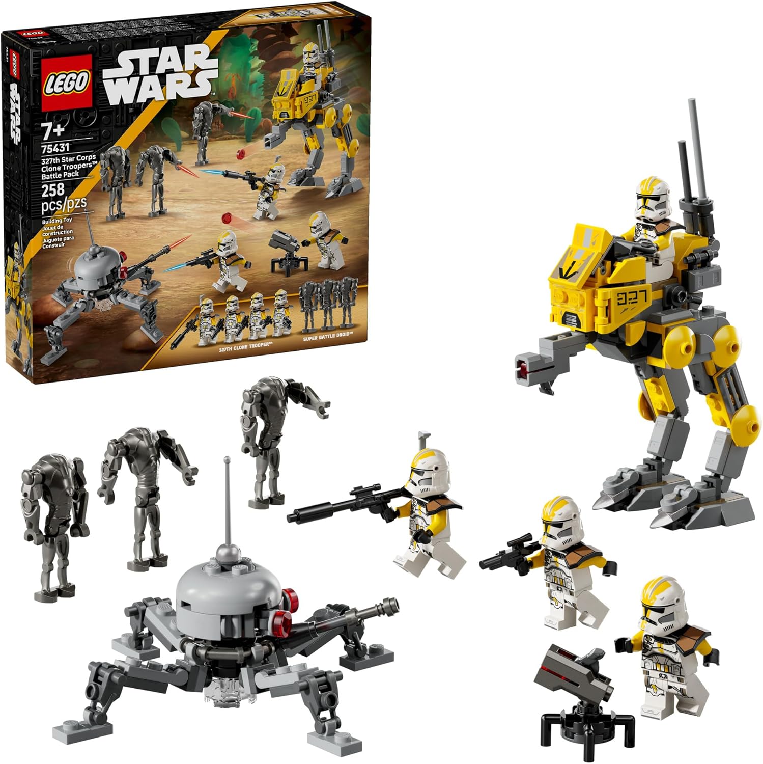 Boîte LEGO Star Wars: soldats clones et droïdes de combat en jouet de construction