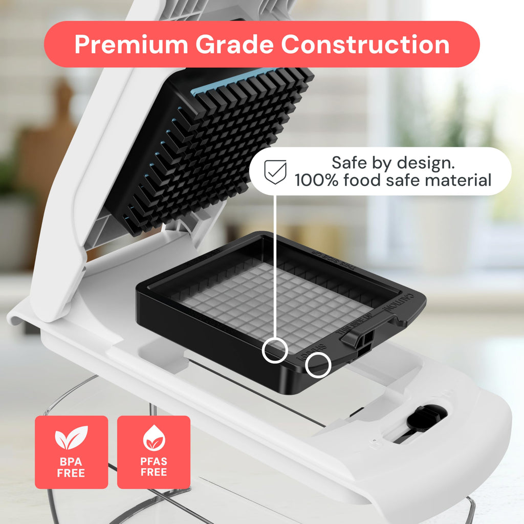 Fullstar Vegetable Chopper & Mandoline Slicer - Julienne Cutter Dicer Grater for Food Veggie Onion Cucumber Tomato Salad Potato Cheese - Kitchen Essentials & Gadgets (Compact 6-in-1, White)