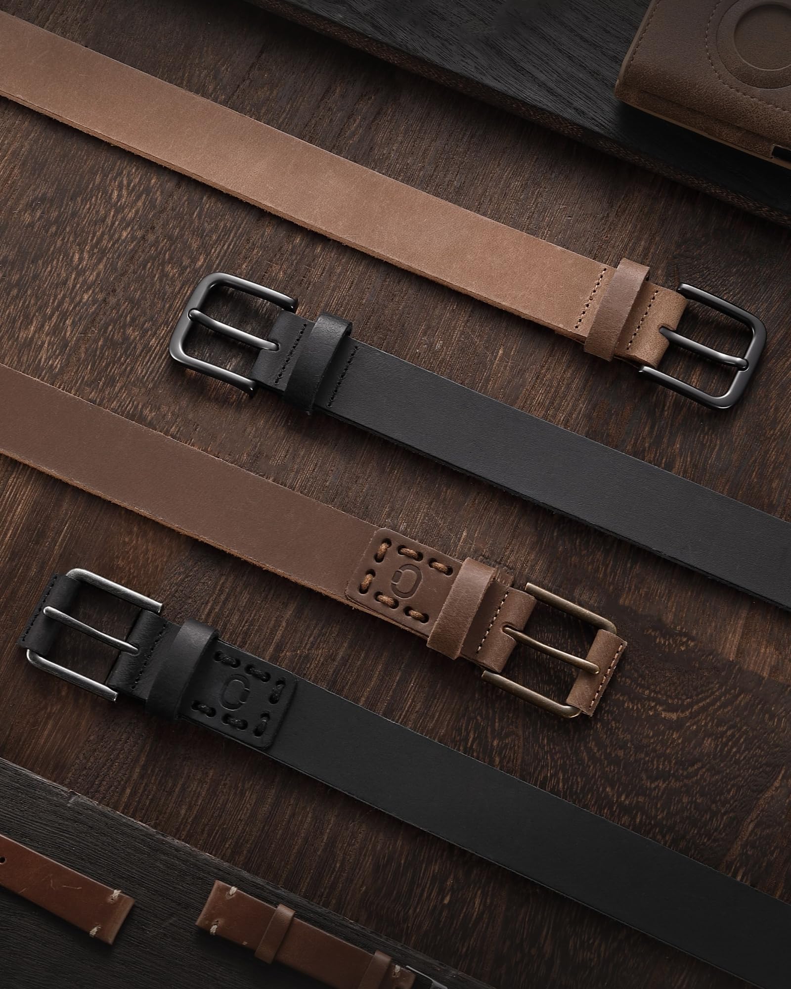 CHAOREN Leather Kids Belt - 1 1/8" Handmade Leather Boys Belt - Ideal for Casual and Dress Wear