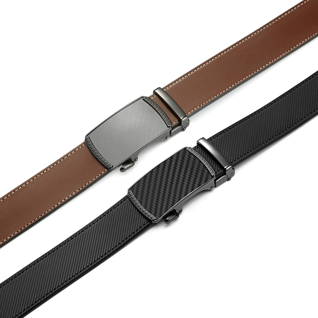 CHAOREN Ratchet Belts for Men 2 Pack - 1 3/8" Leather Belts Men