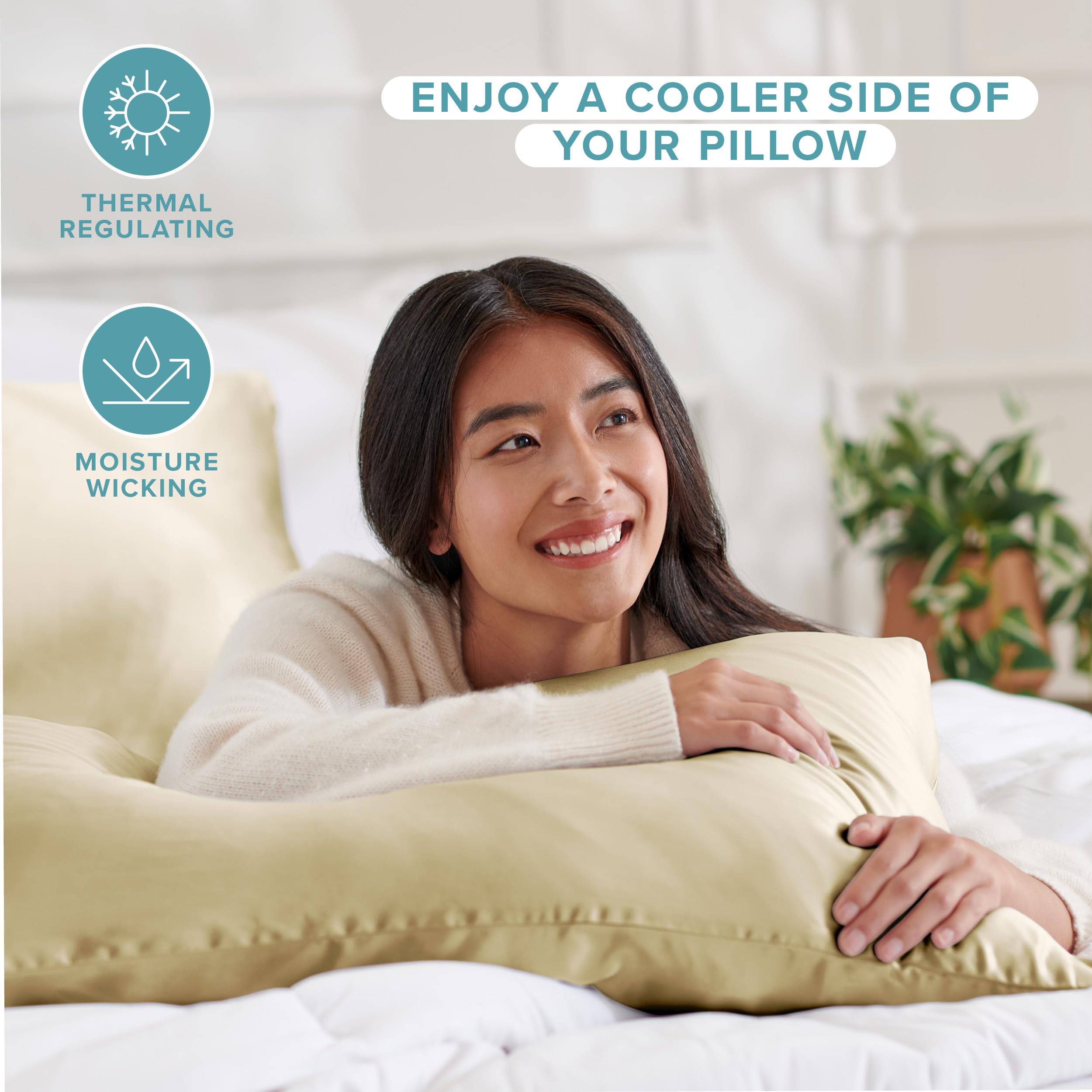 Bare Home 100% Mulberry Silk Pillowcase for Hair and Skin - Ultra Premium 6A Grade 19 Momme Silk Pillow Case - Hidden Zipper - Breathable Cooling Pillow Cover (Body, Silver)