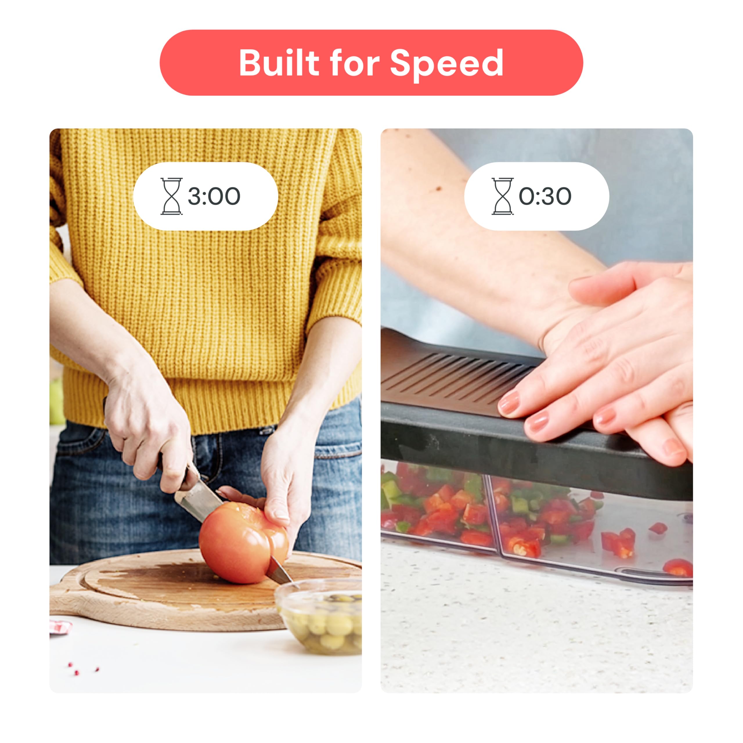Fullstar Vegetable Chopper & Mandoline Slicer - Julienne Cutter Dicer Grater for Food Veggie Onion Cucumber Tomato Salad Potato Cheese - Kitchen Essentials & Gadgets (Compact 6-in-1, White)