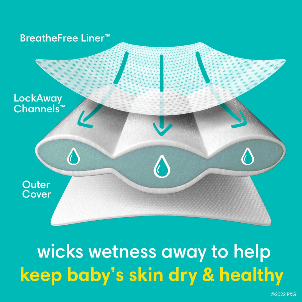 Pampers Swaddlers Diapers, Size 4 (15-34 lbs), 150 Count, Absorbent, Keeps Baby Dry and Comfortable, Skin Safe Disposable Baby Diaper