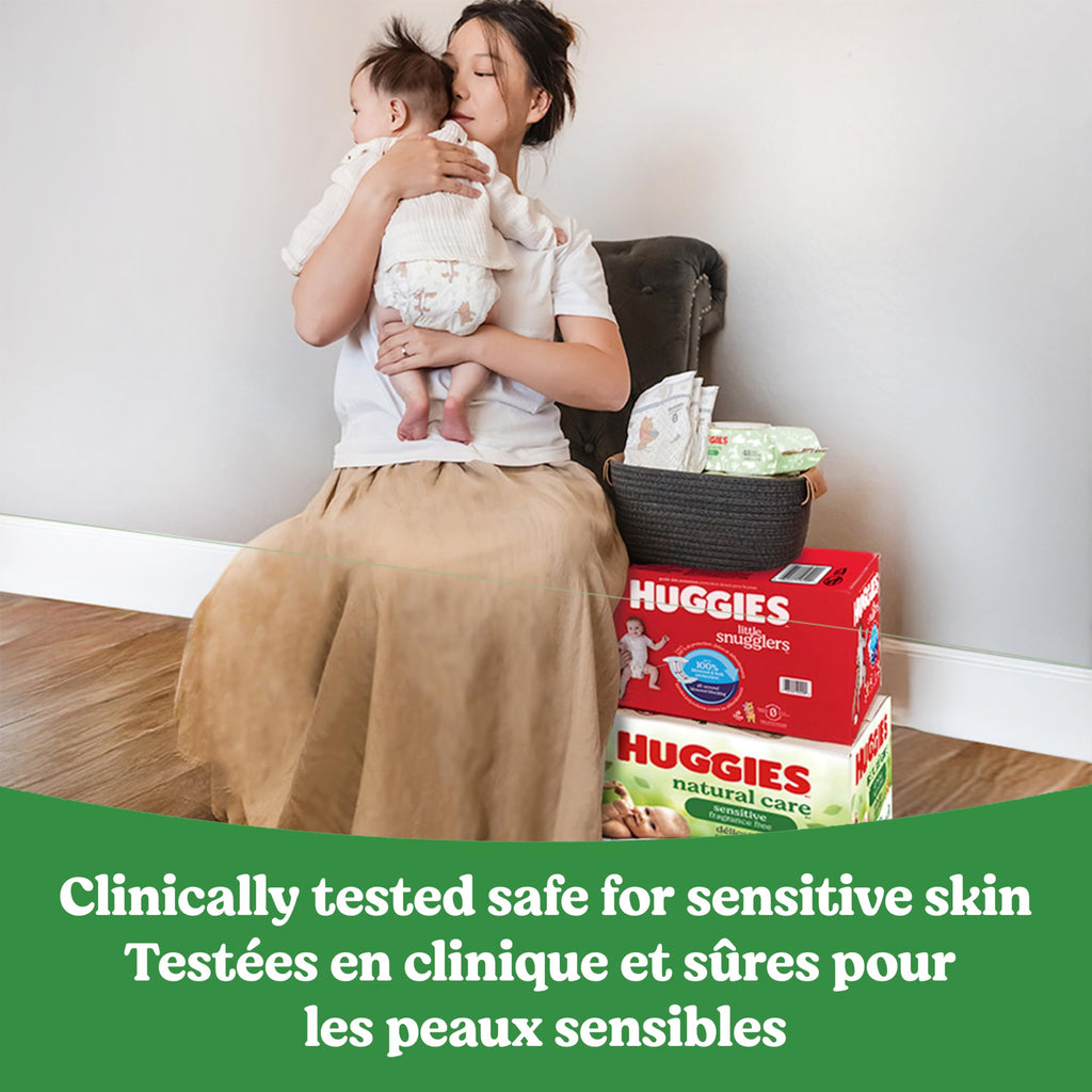 Huggies Natural Care Sensitive Baby Wipes, Unscented, Hypoallergenic, 99% Purified Water, 15 Flip-Top Packs (960 Wipes Total)