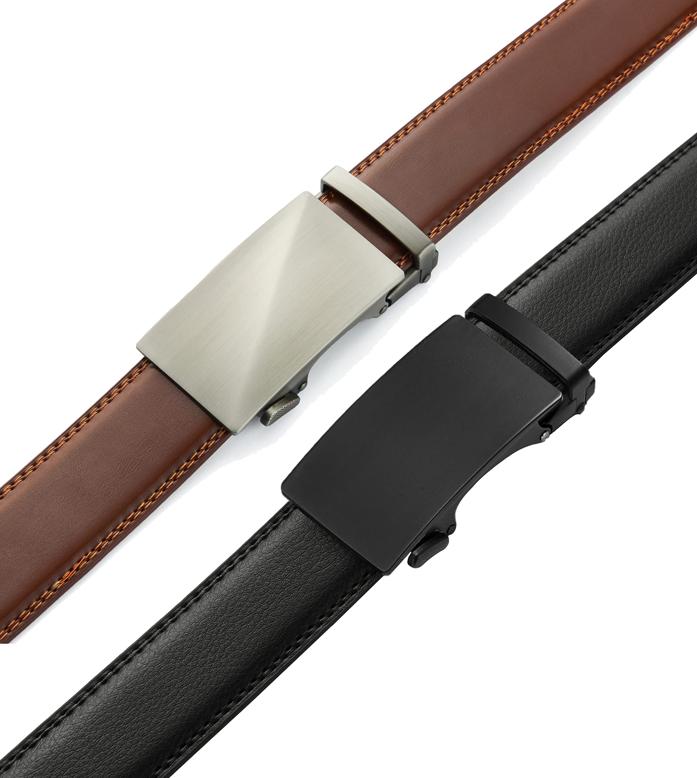 CHAOREN Ratchet Belts for Men 2 Pack - 1 3/8" Leather Belts Men