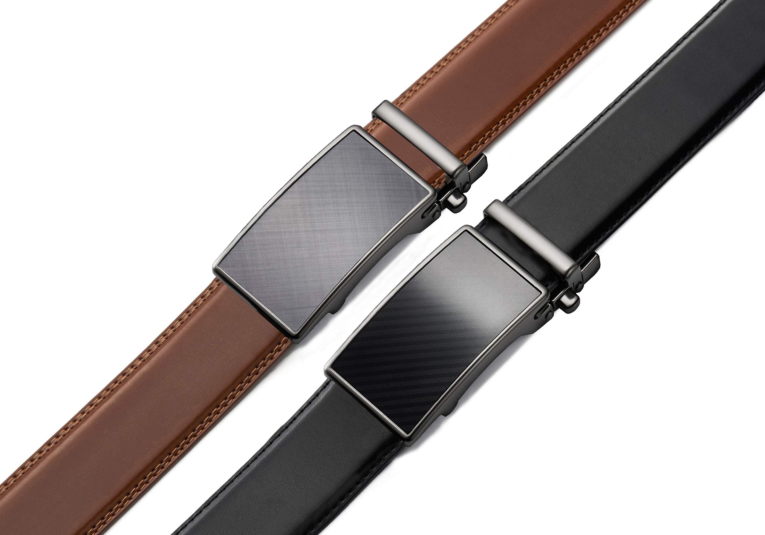 CHAOREN Ratchet Belts for Men 2 Pack - 1 3/8" Leather Belts Men