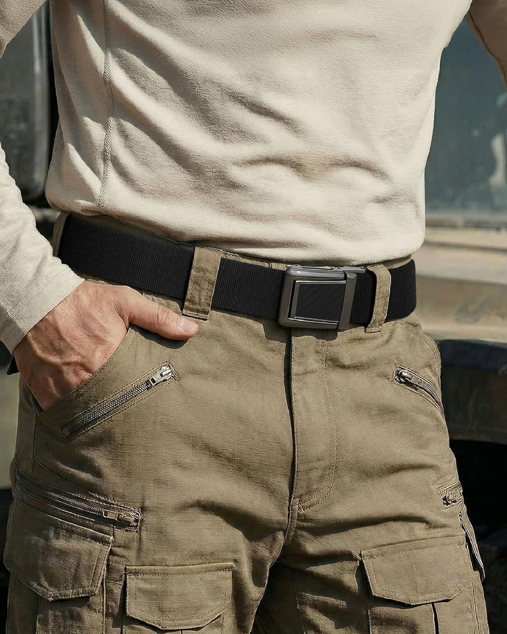 CHAOREN Tactical Belt Men - 1.5" Stretch Belt for Work