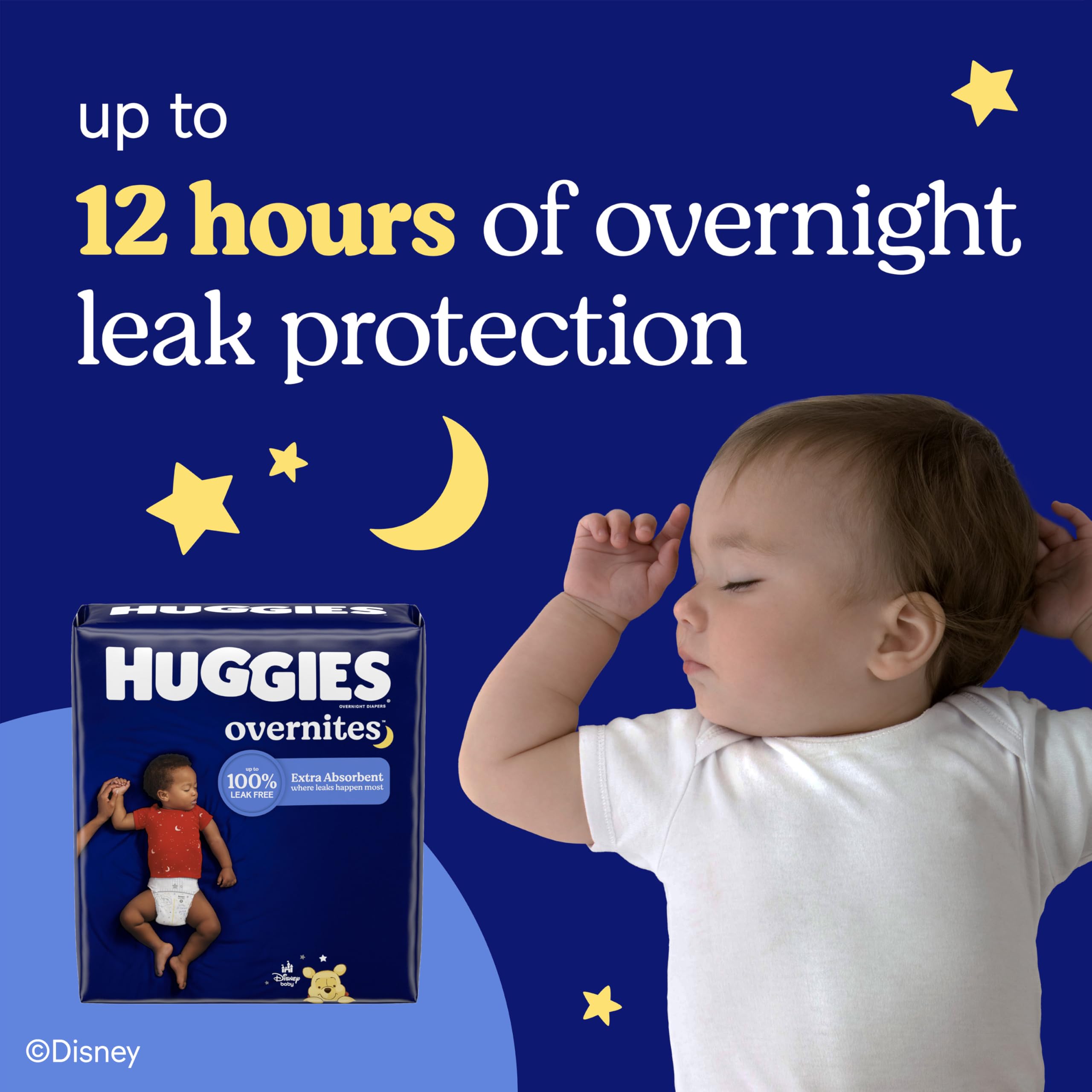 Huggies Overnites Size 4 Overnight Diapers (22-37 lbs), 58 Ct
