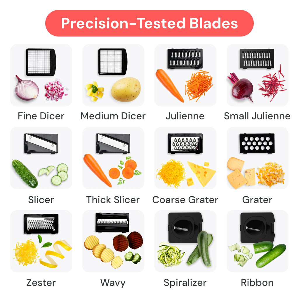 Fullstar Vegetable Chopper & Mandoline Slicer - Julienne Cutter Dicer Grater for Food Veggie Onion Cucumber Tomato Salad Potato Cheese - Kitchen Essentials & Gadgets (Compact 6-in-1, White)