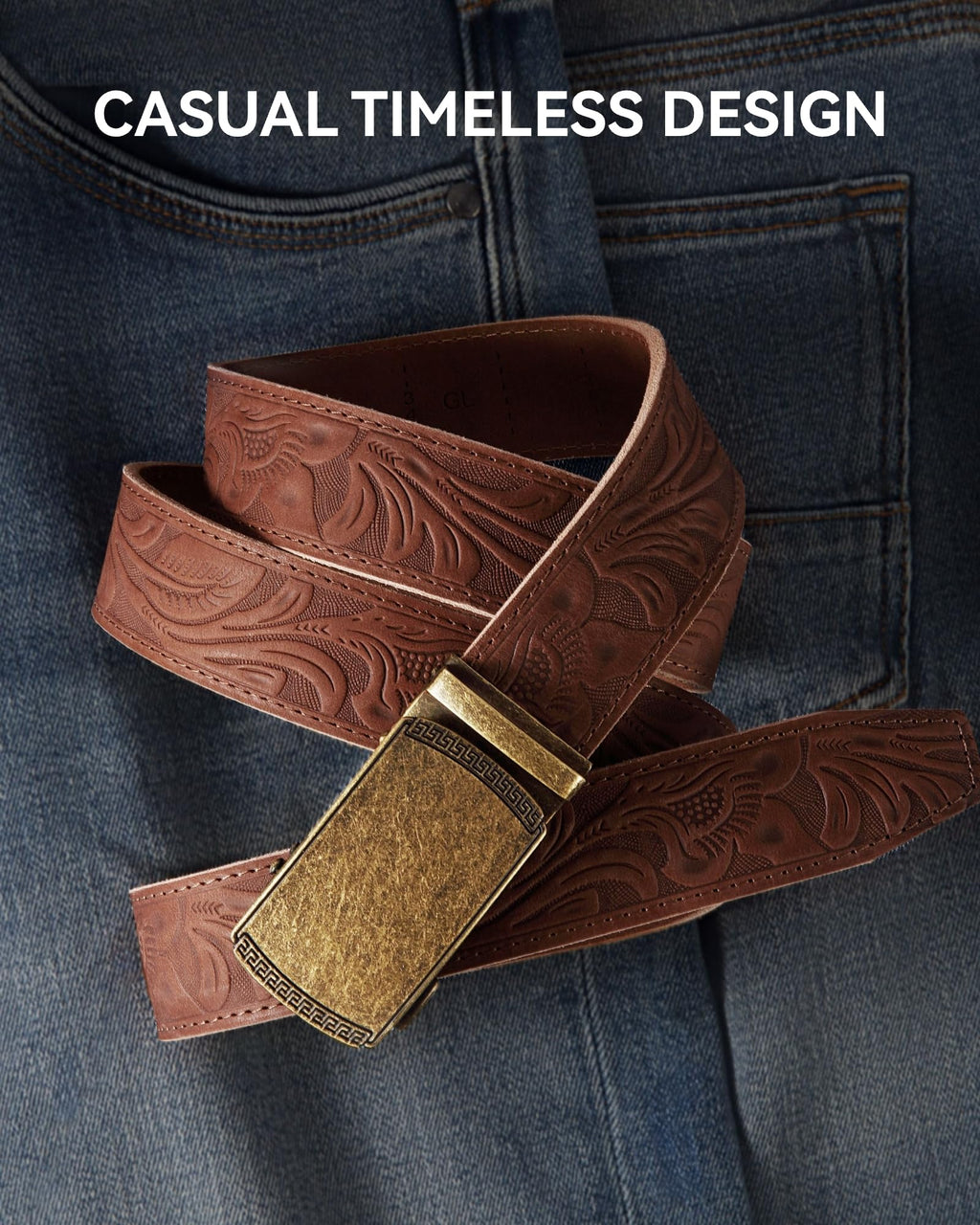 CHAOREN Mens Belt Leather Belts for Men Ratchet Belt, Customizable Fit (35mm)
