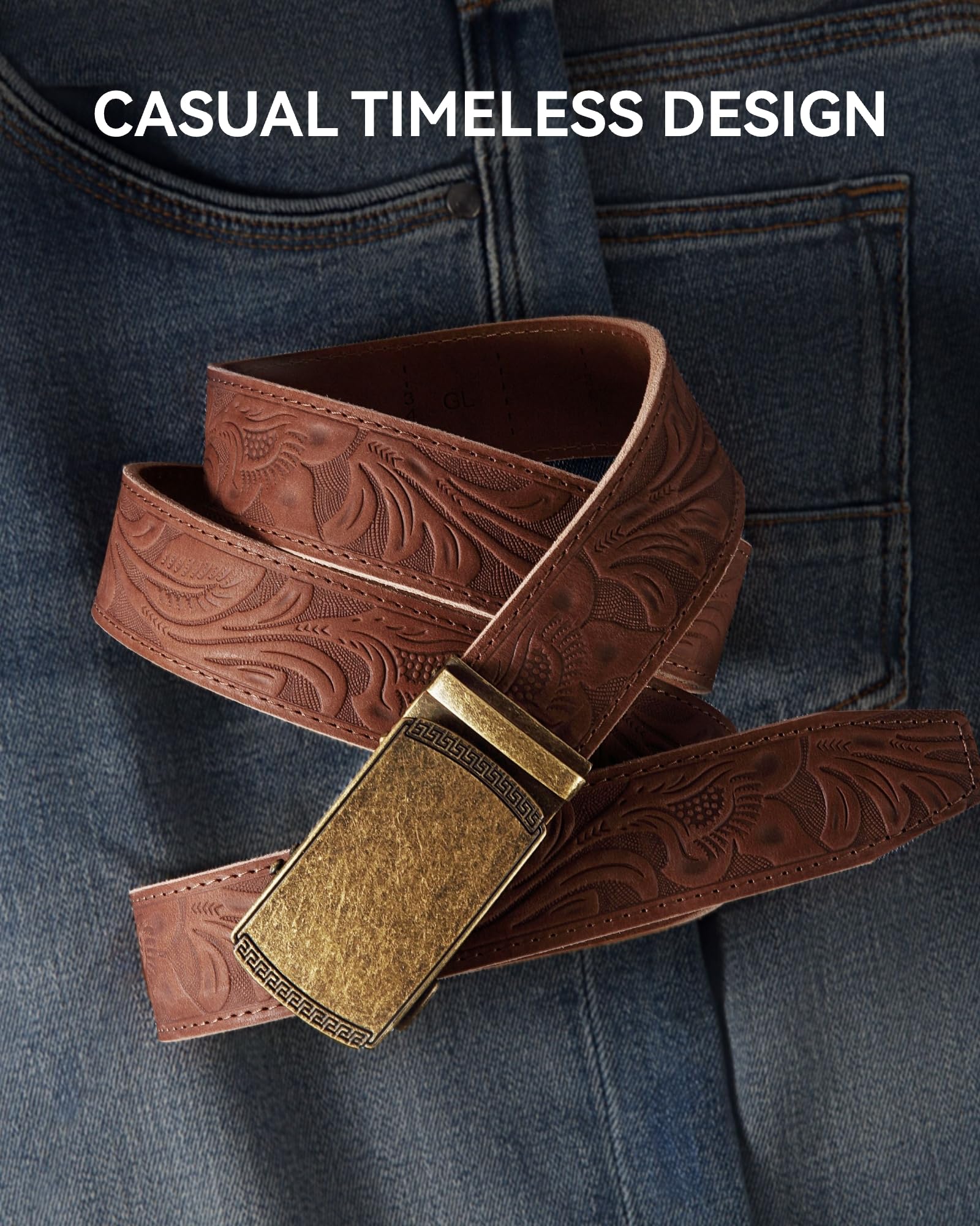 CHAOREN Mens Belt Leather Belts for Men Ratchet Belt, Customizable Fit (35mm)