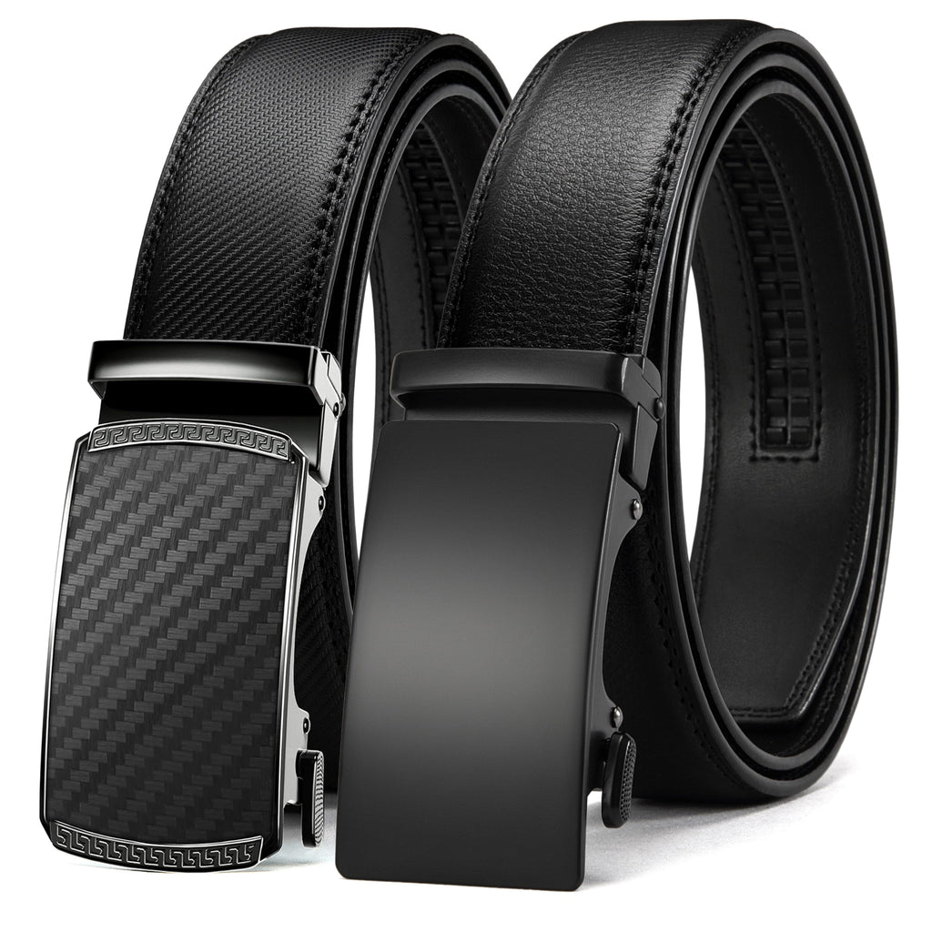 CHAOREN Ratchet Belts for Men 2 Pack - 1 3/8" Leather Belts Men
