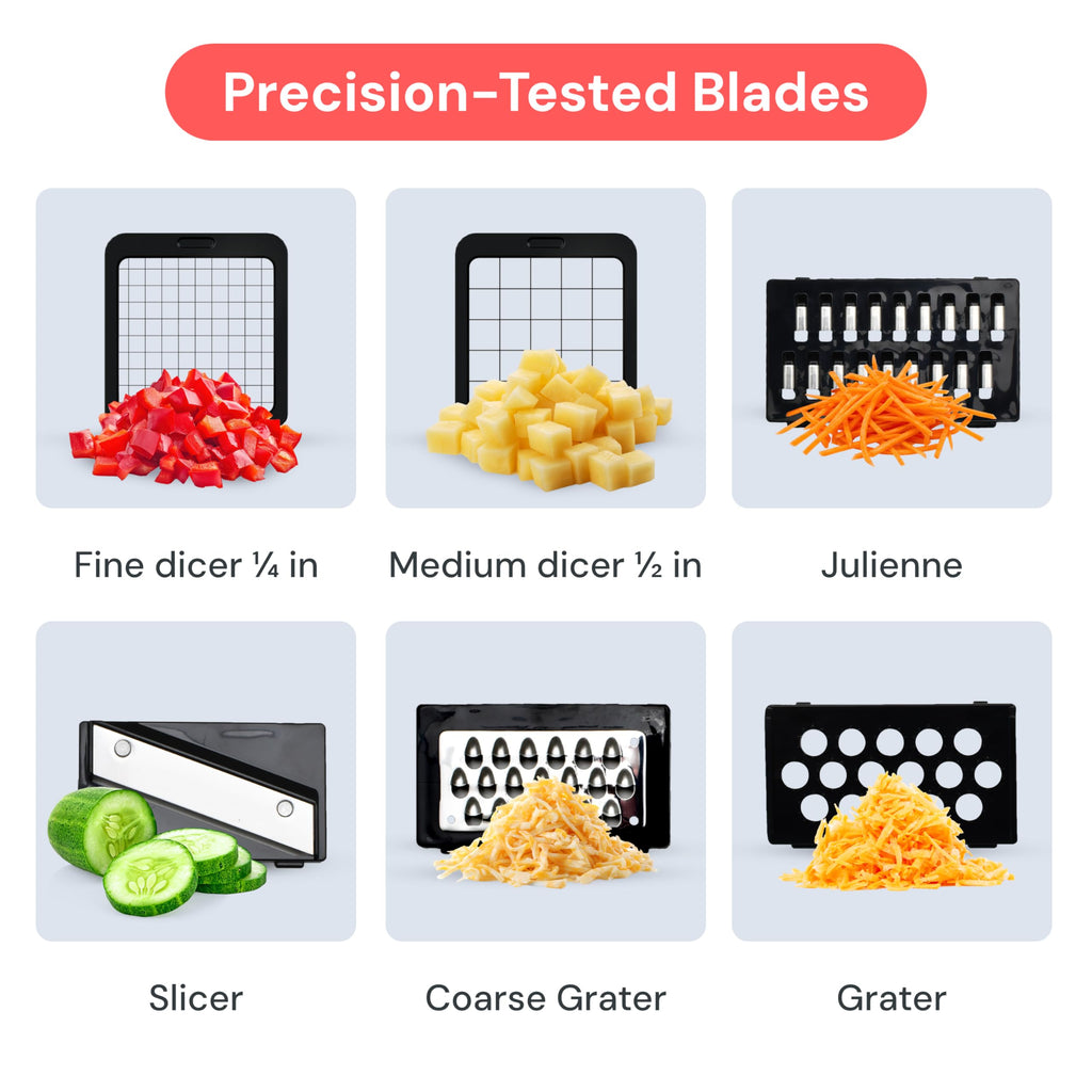 Fullstar Vegetable Chopper & Mandoline Slicer - Julienne Cutter Dicer Grater for Food Veggie Onion Cucumber Tomato Salad Potato Cheese - Kitchen Essentials & Gadgets (Compact 6-in-1, White)