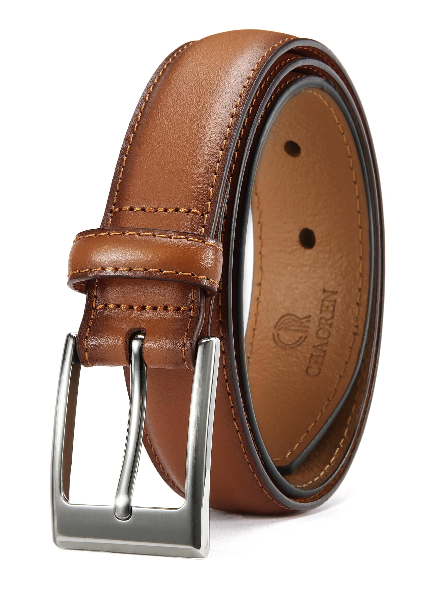 CHAOREN Leather Belts for Men - 1 3/8" Dress Belts Men - Considerate Gift for Work Business Casual Jeans