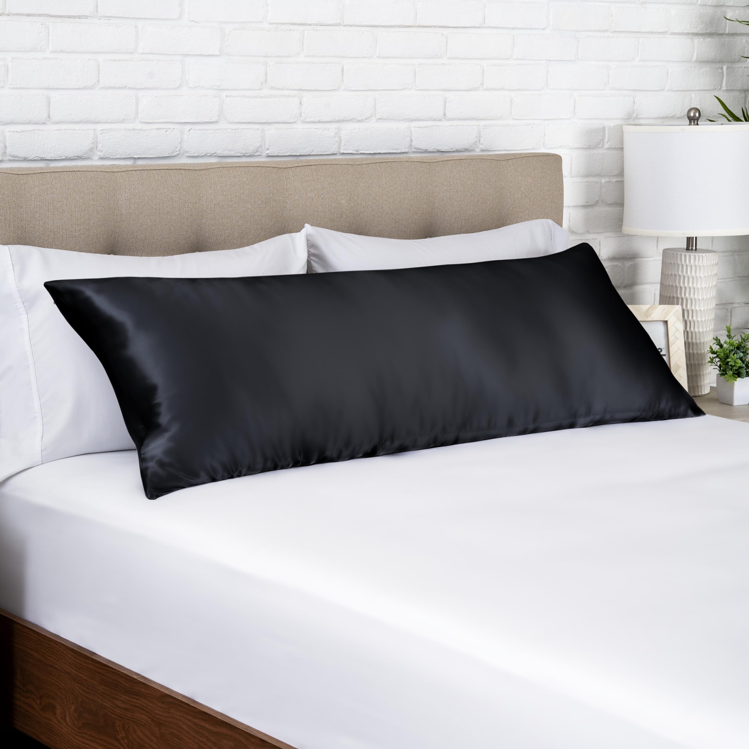 Bare Home 100% Mulberry Silk Pillowcase for Hair and Skin - Ultra Premium 6A Grade 19 Momme Silk Pillow Case - Hidden Zipper - Breathable Cooling Pillow Cover (Body, Silver)