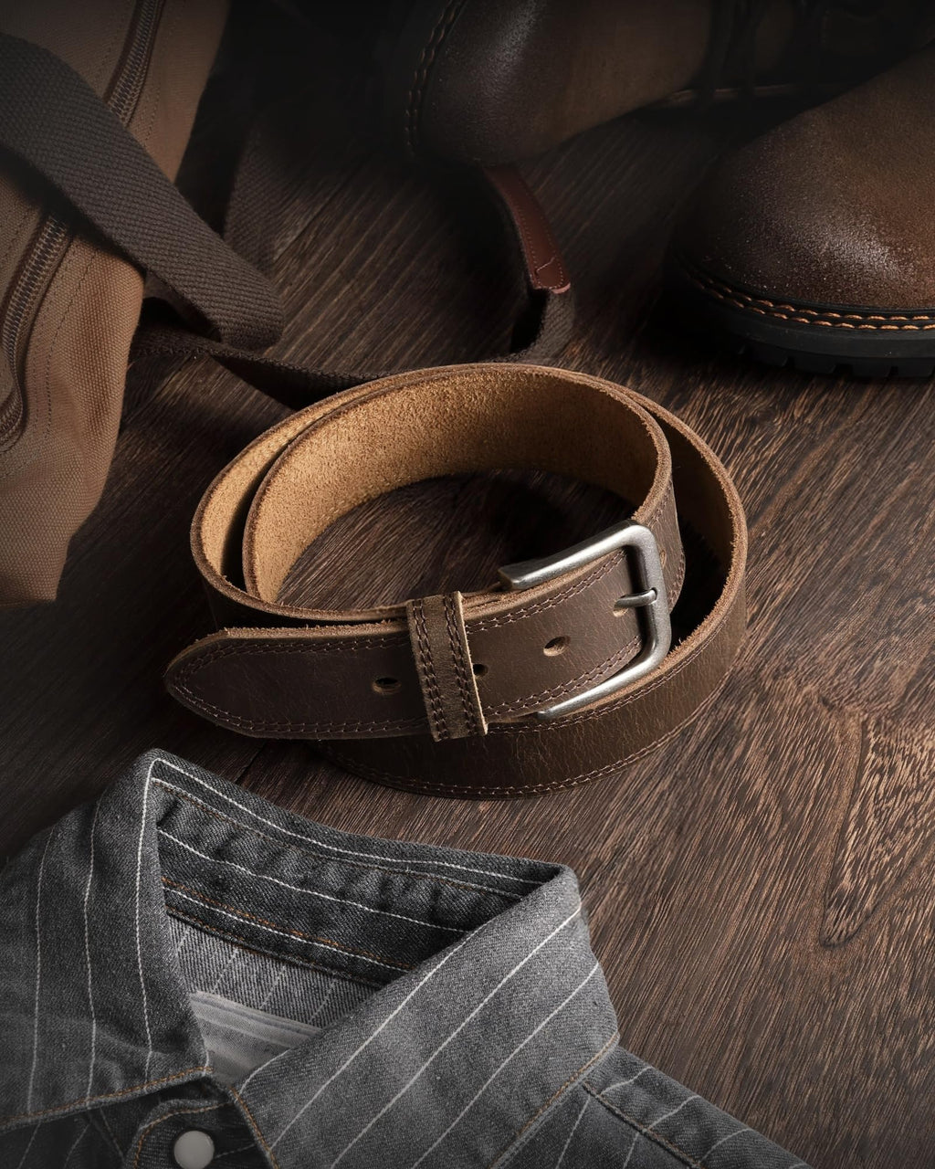 CHAOREN Belts Men - Full Grain Leather Belt for Jeans - Designed for Work Casual Occasion