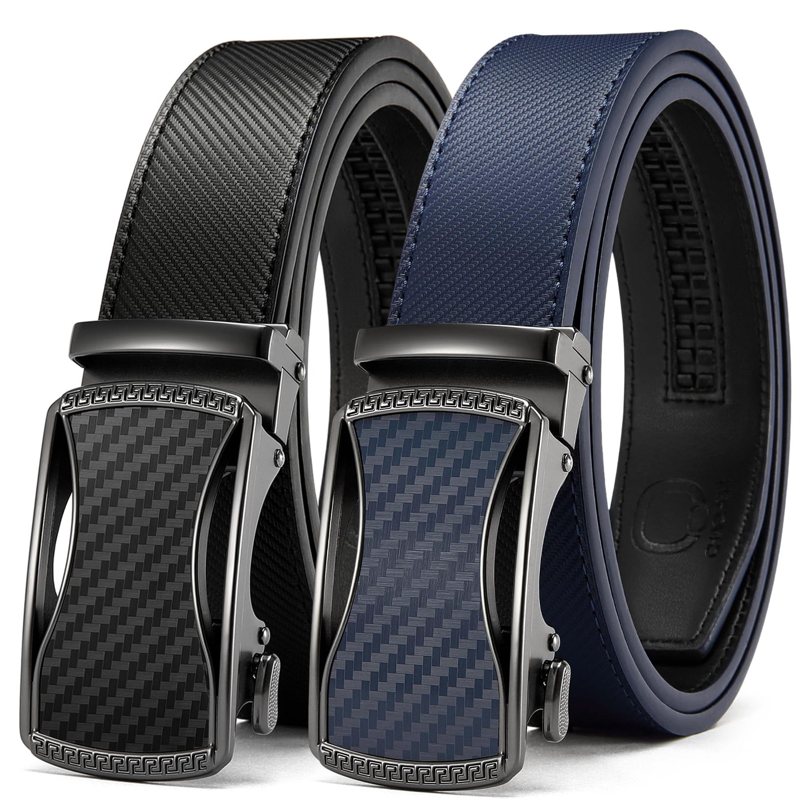 CHAOREN Ratchet Belts for Men 2 Pack - 1 3/8" Leather Belts Men