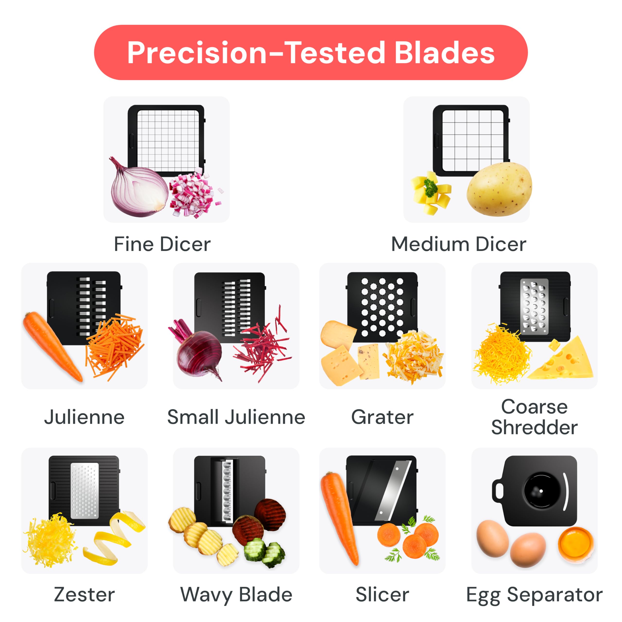 Fullstar Vegetable Chopper & Mandoline Slicer - Julienne Cutter Dicer Grater for Food Veggie Onion Cucumber Tomato Salad Potato Cheese - Kitchen Essentials & Gadgets (Compact 6-in-1, White)
