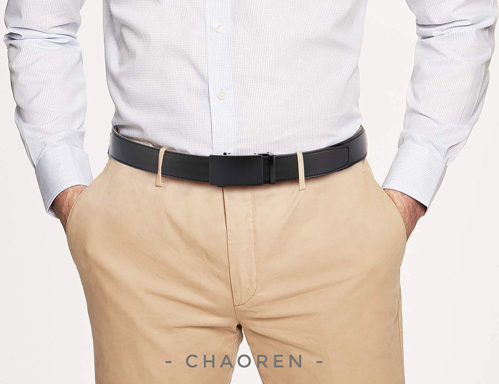 CHAOREN Ratchet Belts Men, 1 3/8" Mens Belts Leather for Dress, Micro Adjustable Fit Everywhere